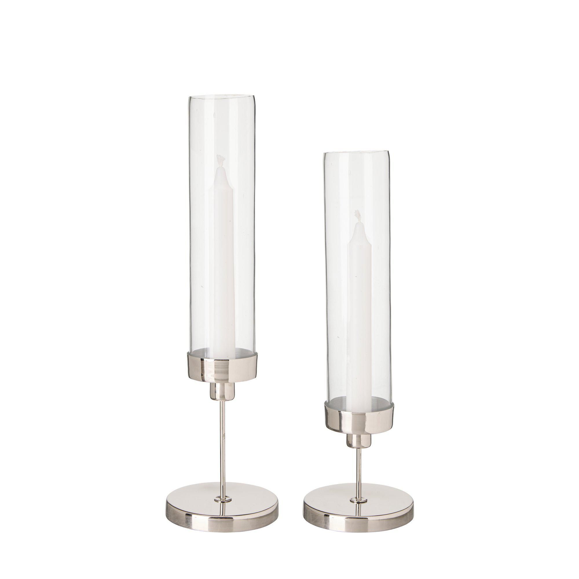 AVERY Candle holder S/2 Chrome - Chrome - 10x38 10x34 cm