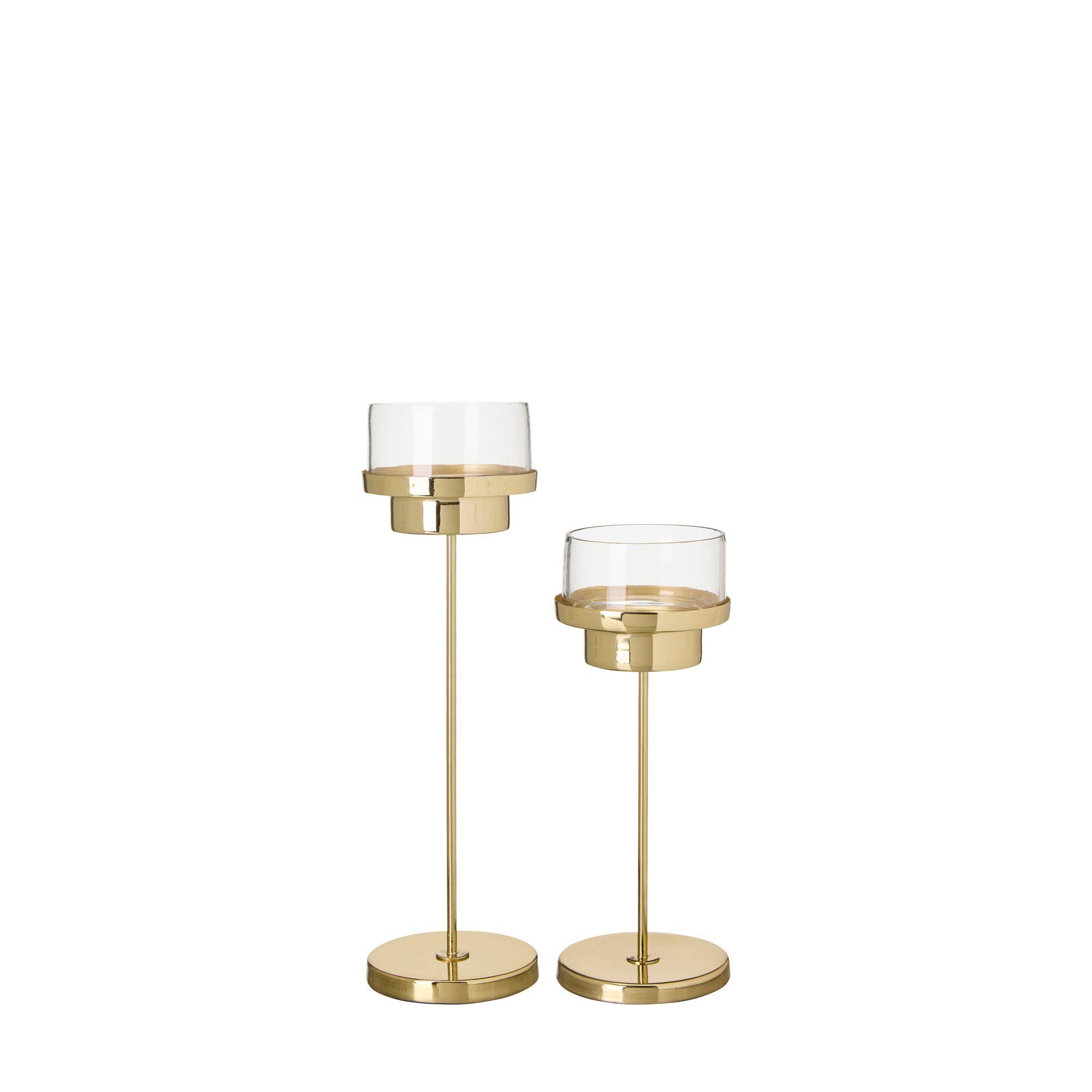 AVERY Ljusstake 2/S Guld - Guld - 8x29 8x23 cm