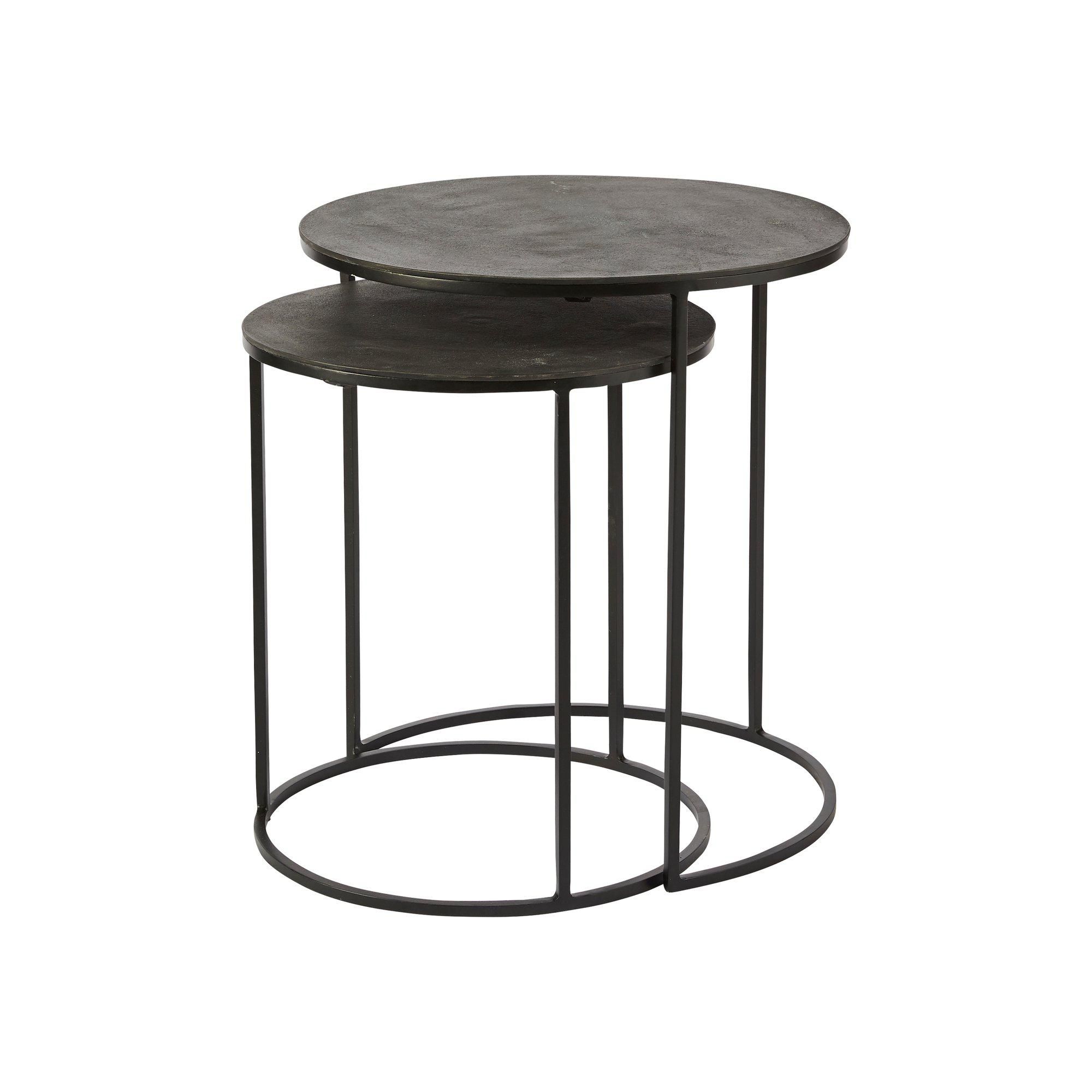 KOBE Bord 2/S Svart Matt - Svart Melerad - 49x54 41x46cm