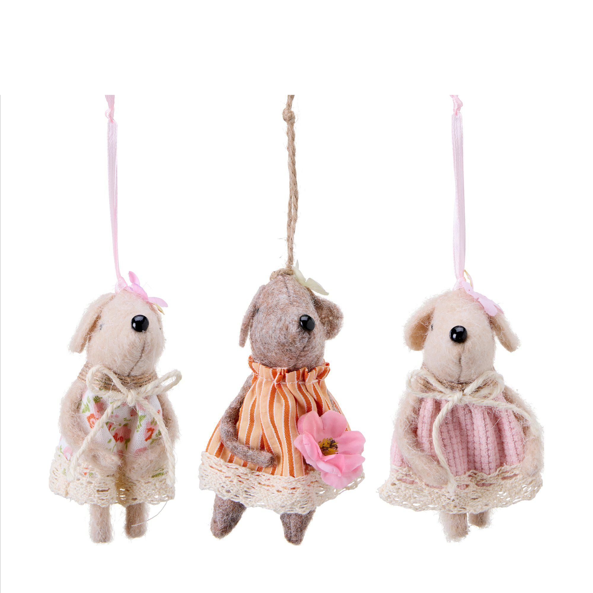 BARKY Hund Hänge Mix Vit/Rosa/Orange - Vit/Rosa/Orange - 6x10cm