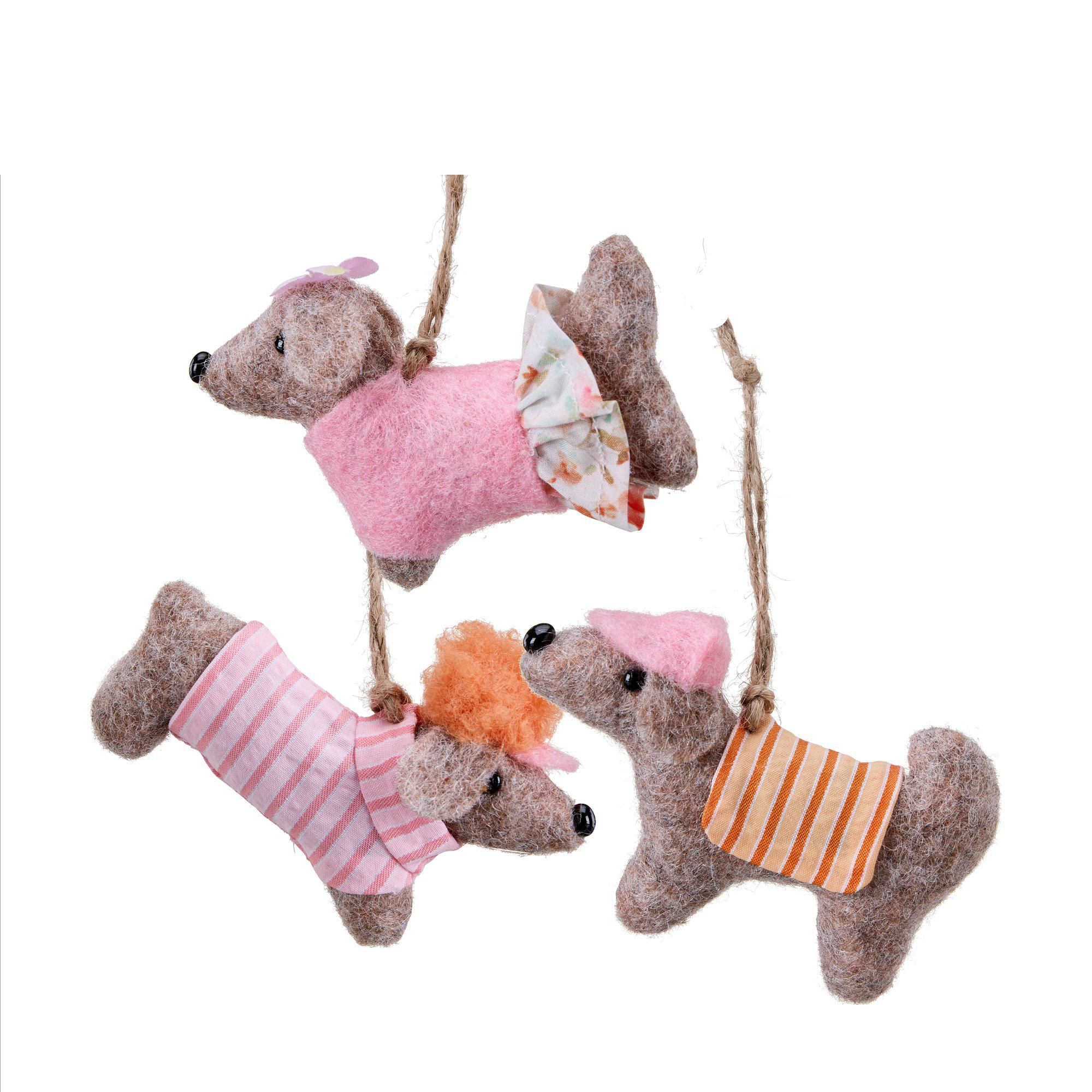 DOG Hanging Mix Orange/Pink - Orange/Pink - 9x9cm