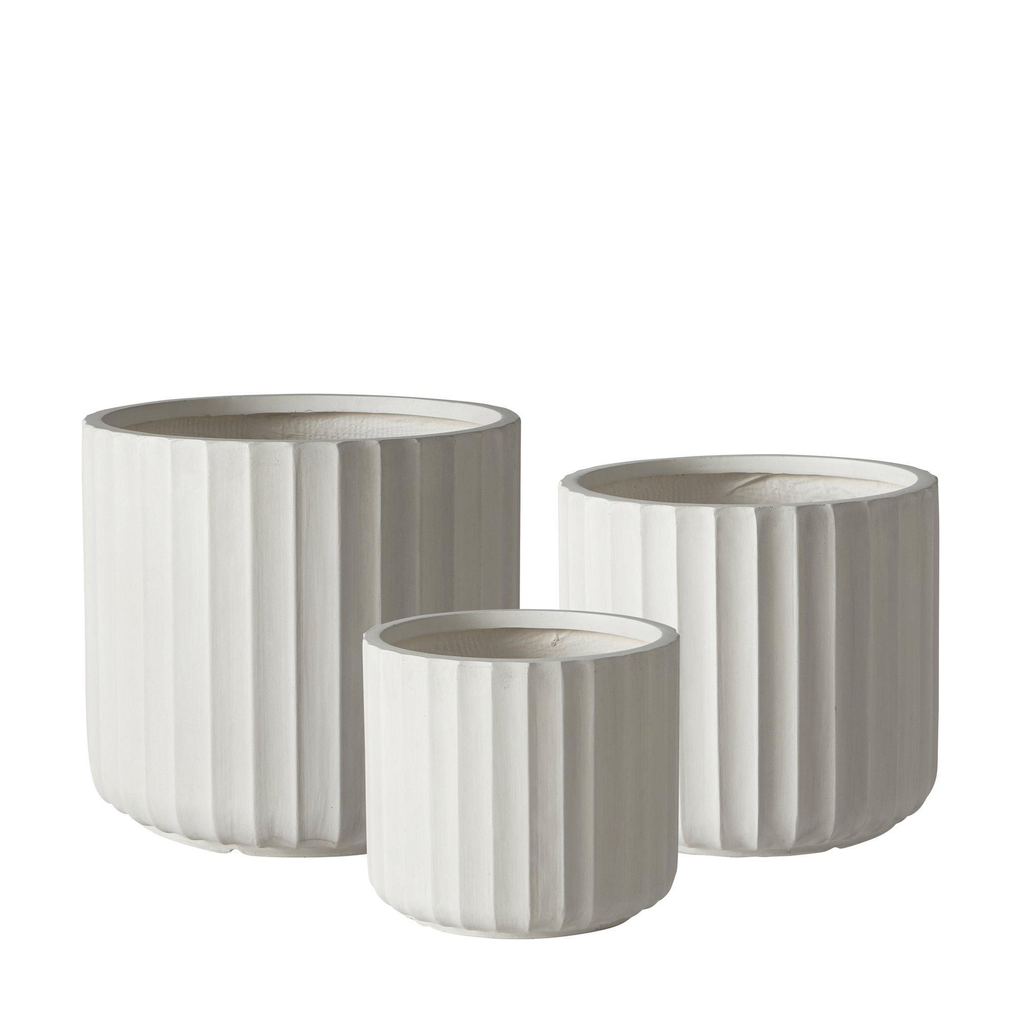 PANDORA Pot S/3 White Melange - White Melange - 42x37 36x32 28x26cm