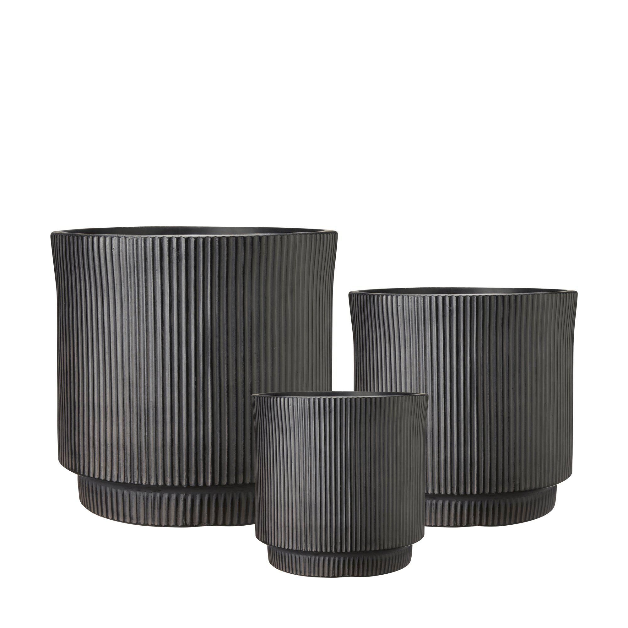 JESSICA Kruka 3/S Svart - Svart - 45x45 37x37 30x30cm