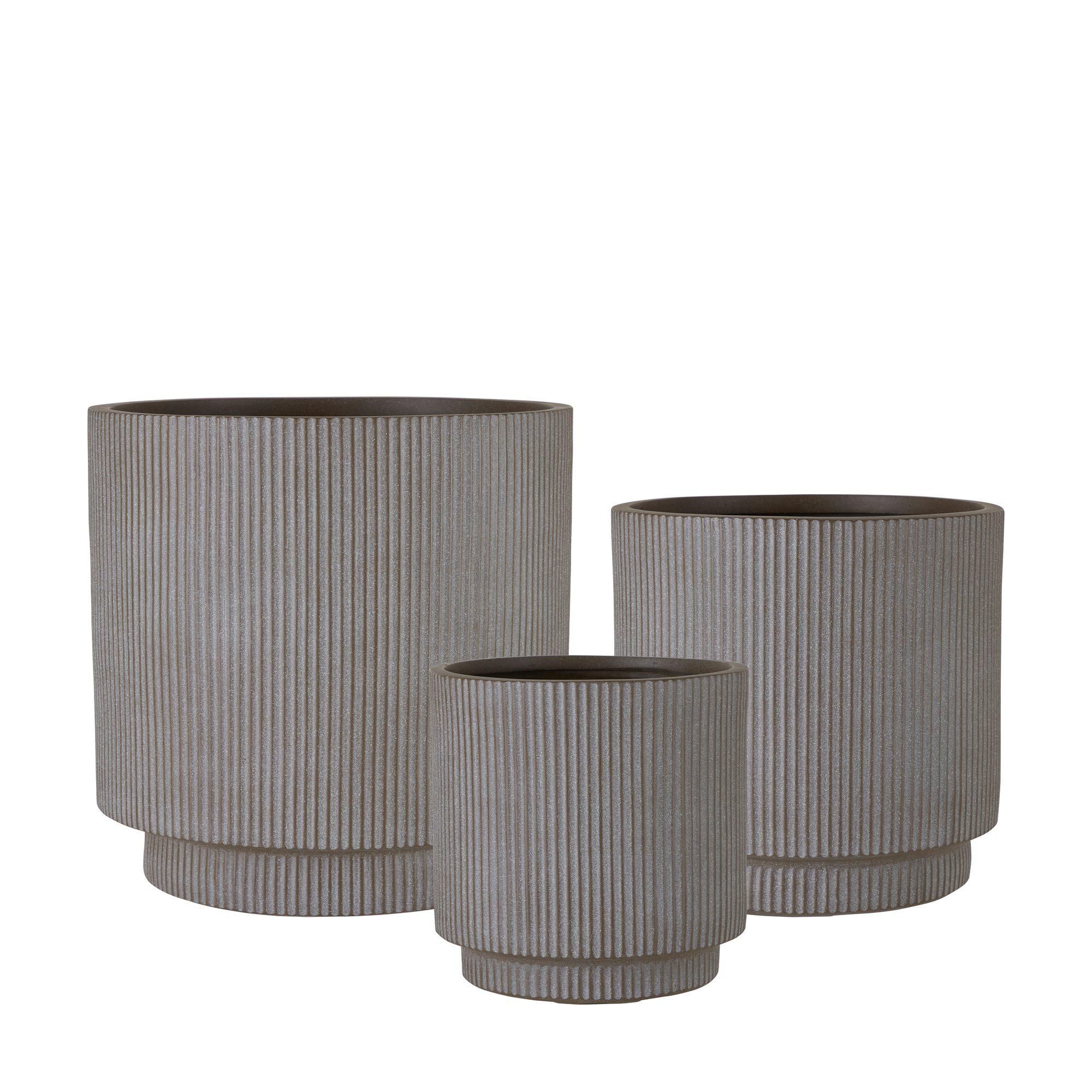 JESSICA Pot S/3 Brown Melange - Brown Melange - 45x45 37x37 30x30cm