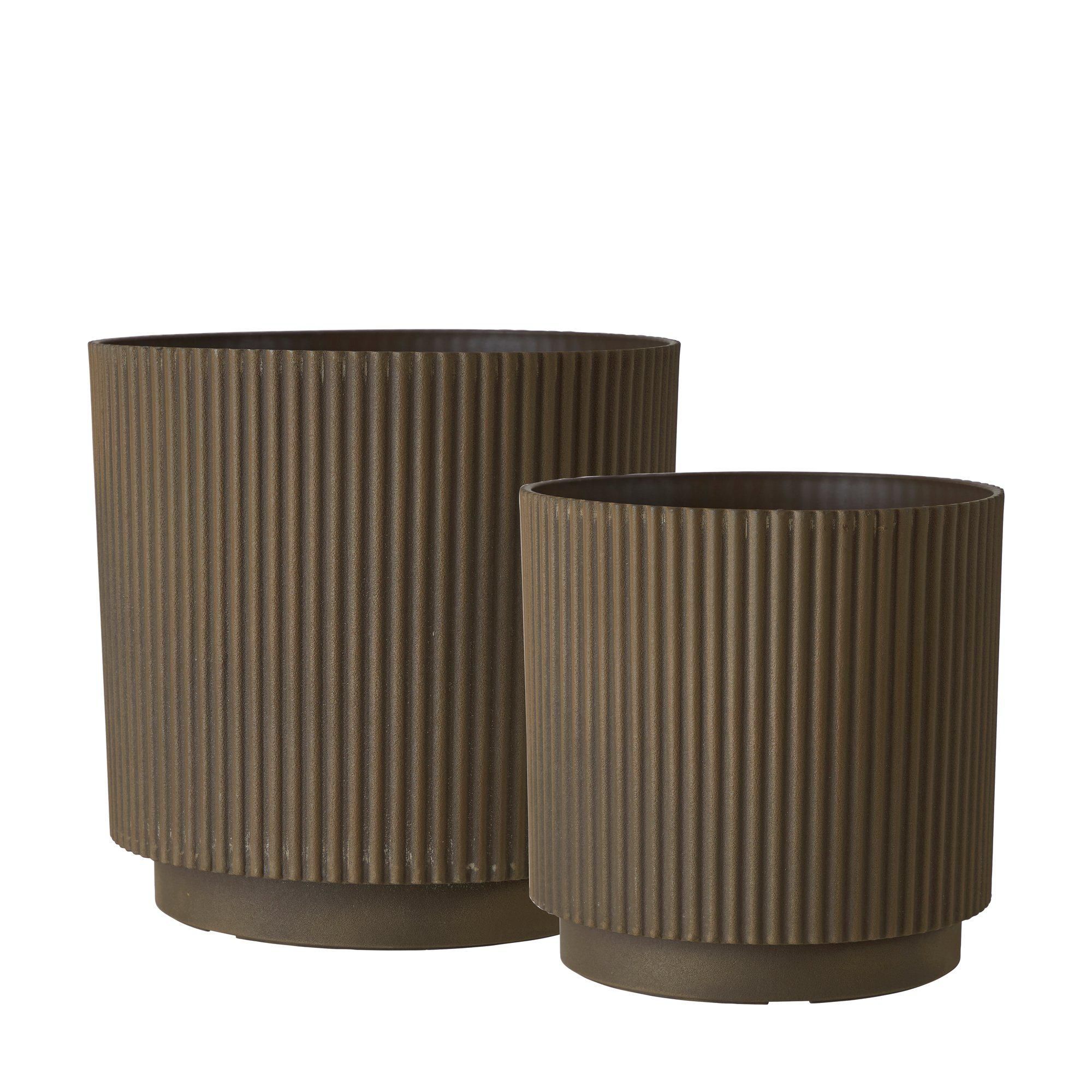 RONJA Pot S/2 Brown Melange - Brown Melange - 30x30 25x25cm