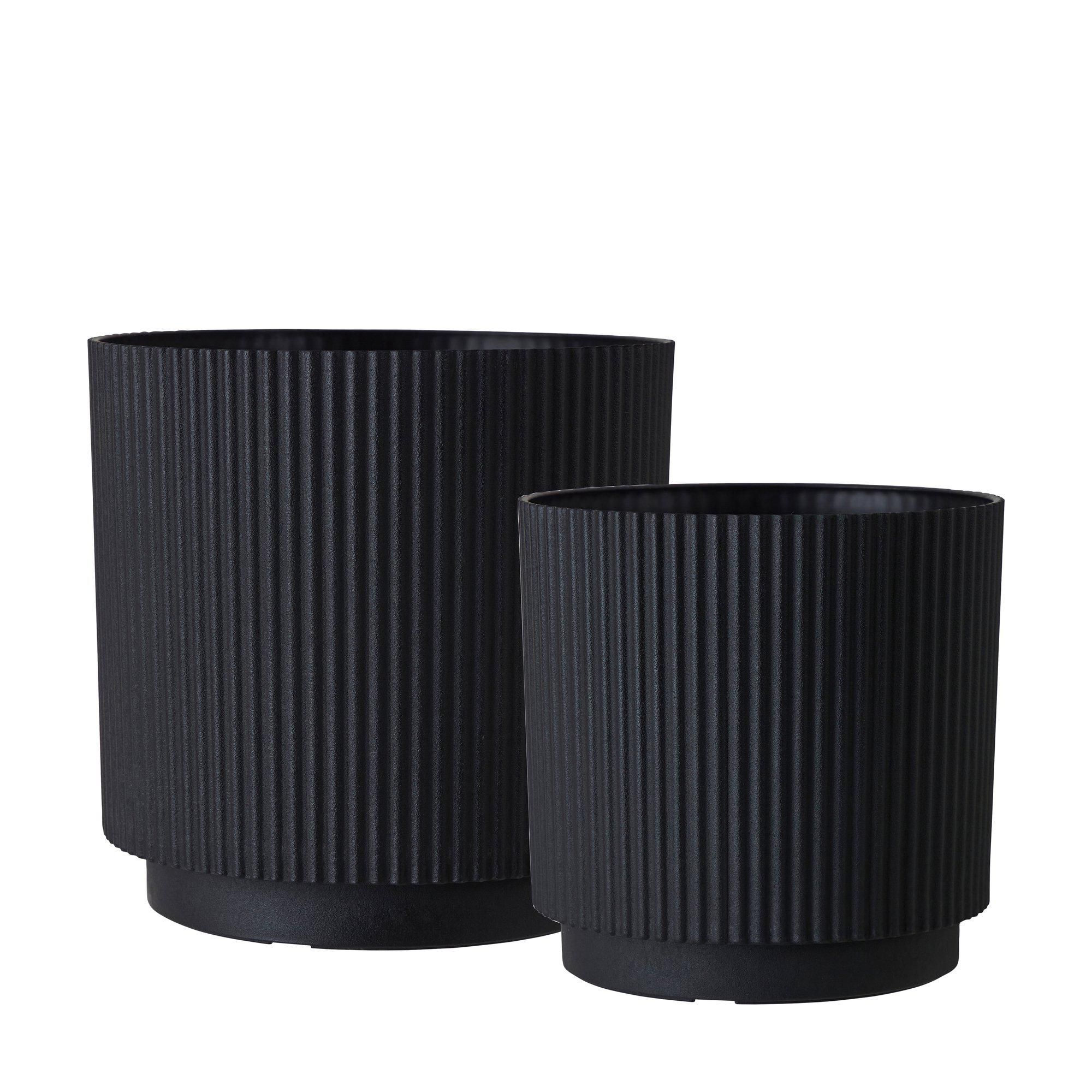 RONJA Pot S/2 Black Melange - Black Melange - 30x30 25x25cm