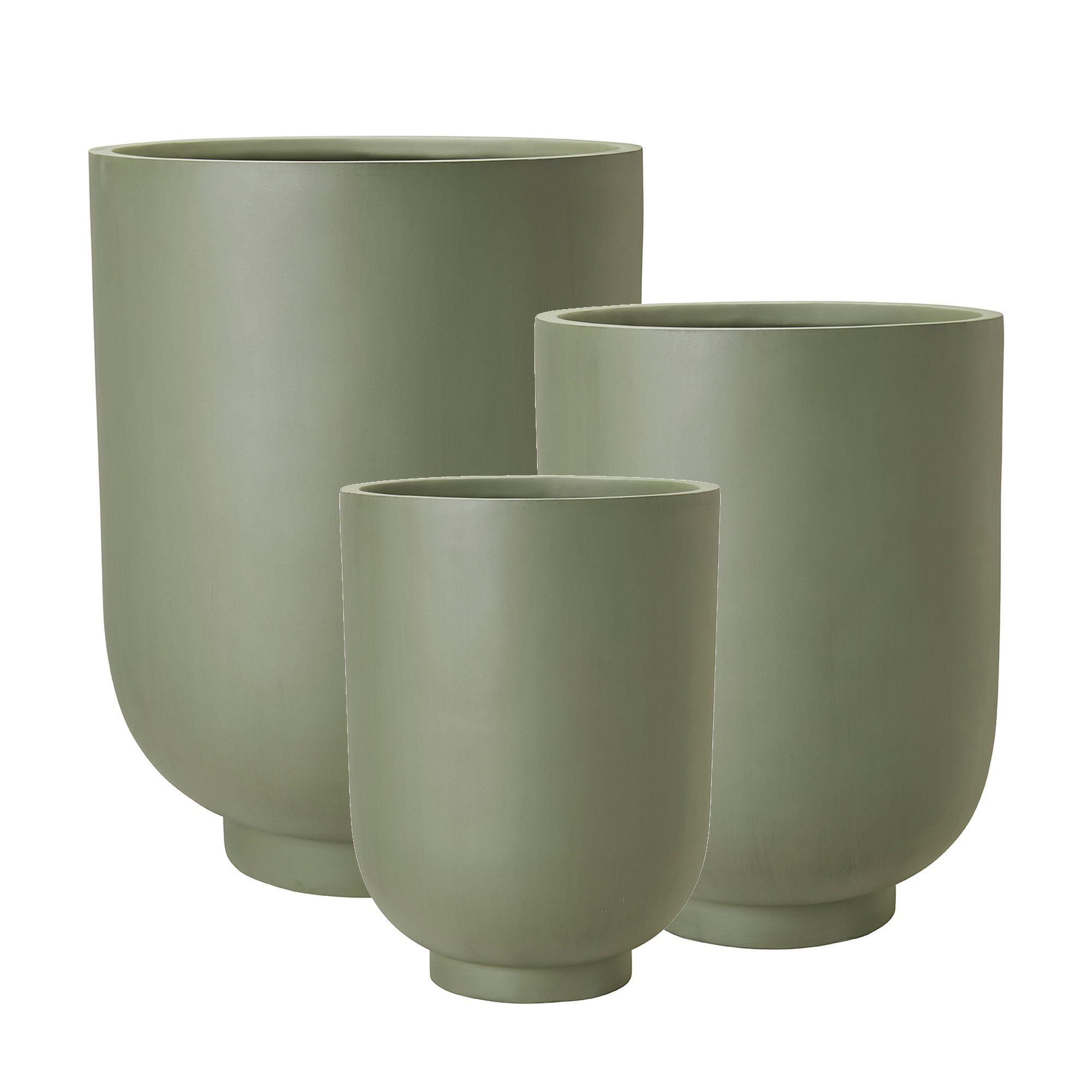 MALIN Pot S/3 Green - Green - 44x58 37x49 30x40cm