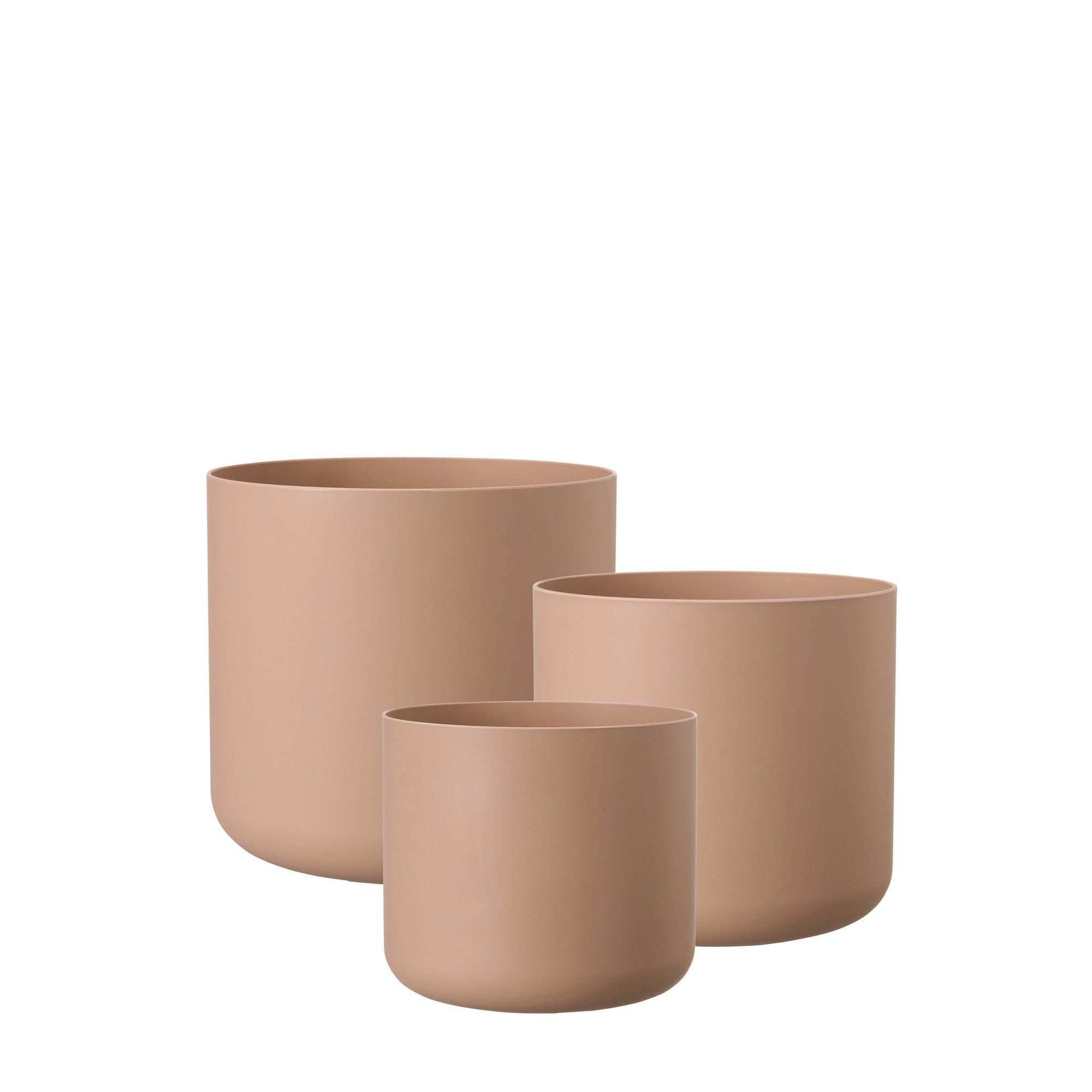 PETRA Pot S/3 Sand Melange - Sand Melange - 18x17 16x15 14x12cm