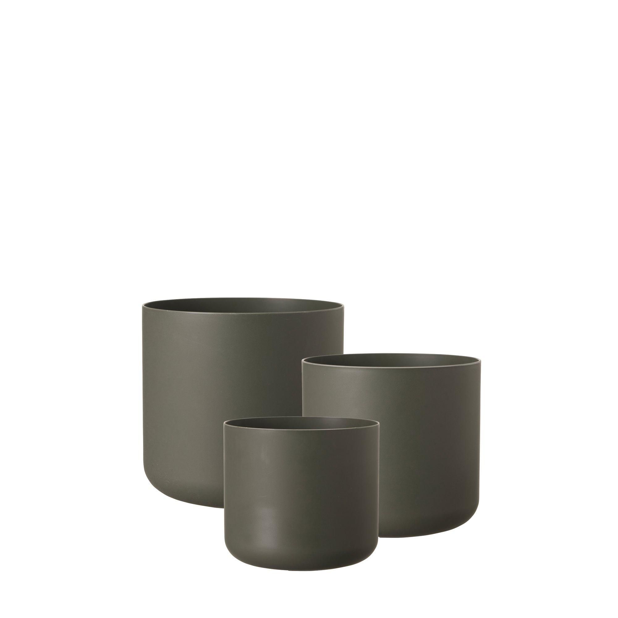 PETRA Pot S/3 Green - Green - 18x17 16x15 14x12cm