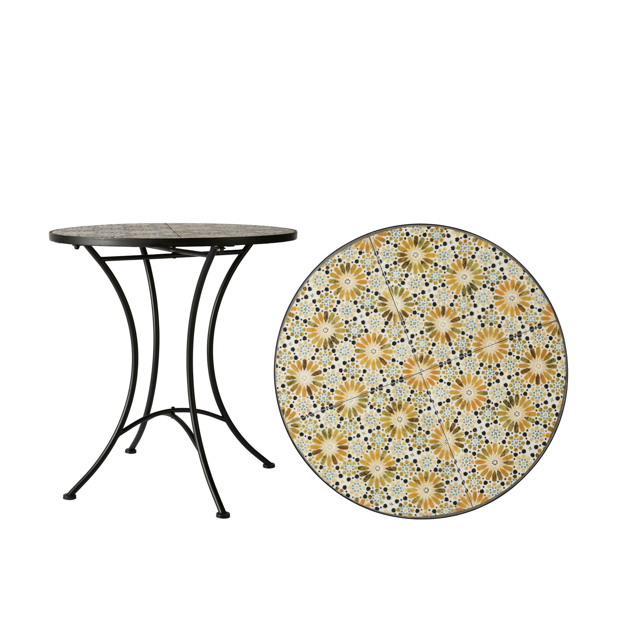 VENICE Table Flower Multi/Black - Multi/Black - 60x72cm