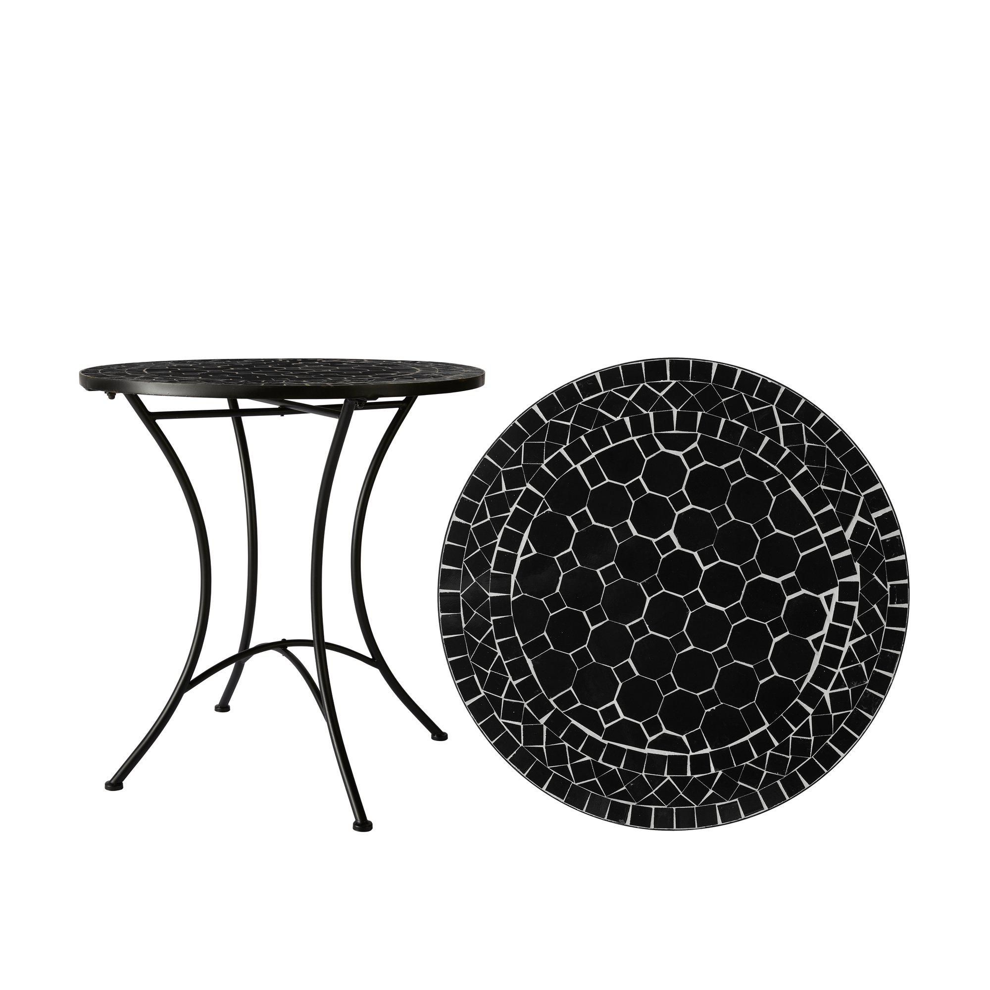 VENICE Table Black/Black - Black/Black - 70x72cm