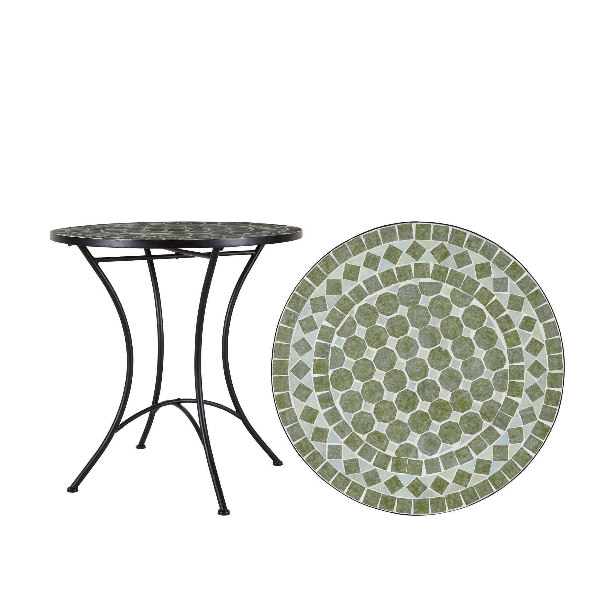 VENICE Table Green Melange/Black - Green Melange/Black - 70x72cm