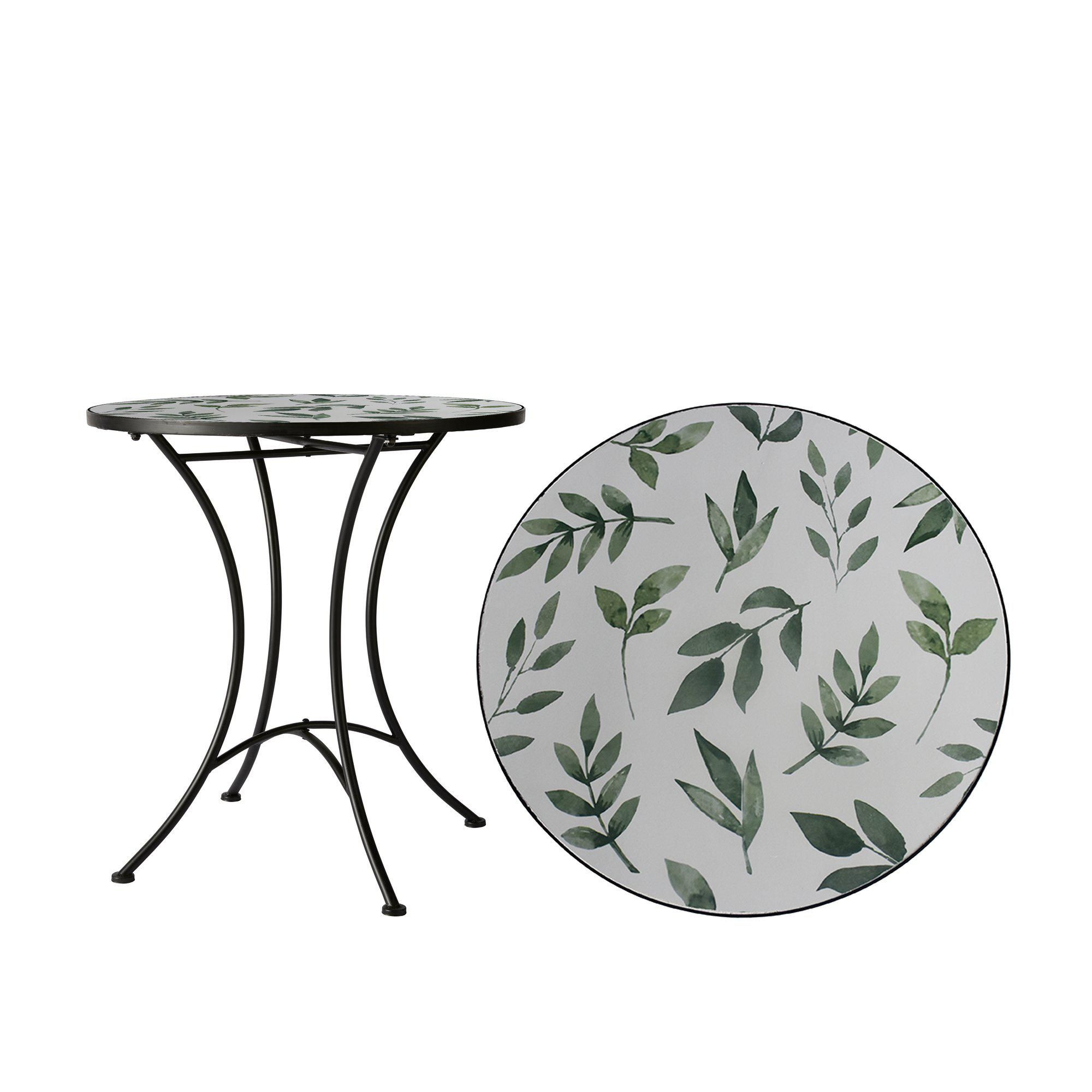 VENICE Table White/Green - White/Green - 60x72cm