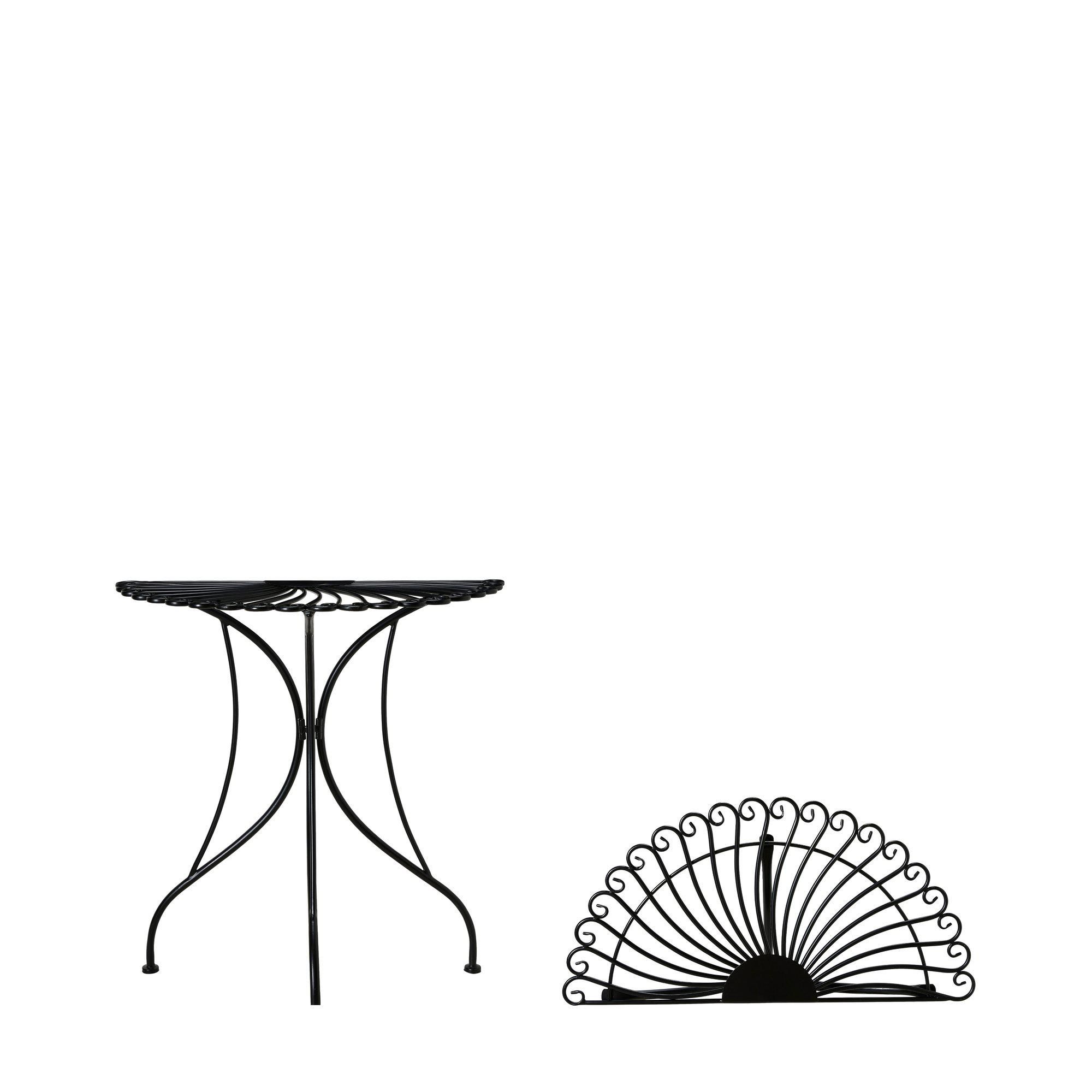 EZE Half Table Black - Black - 70x35x75cm