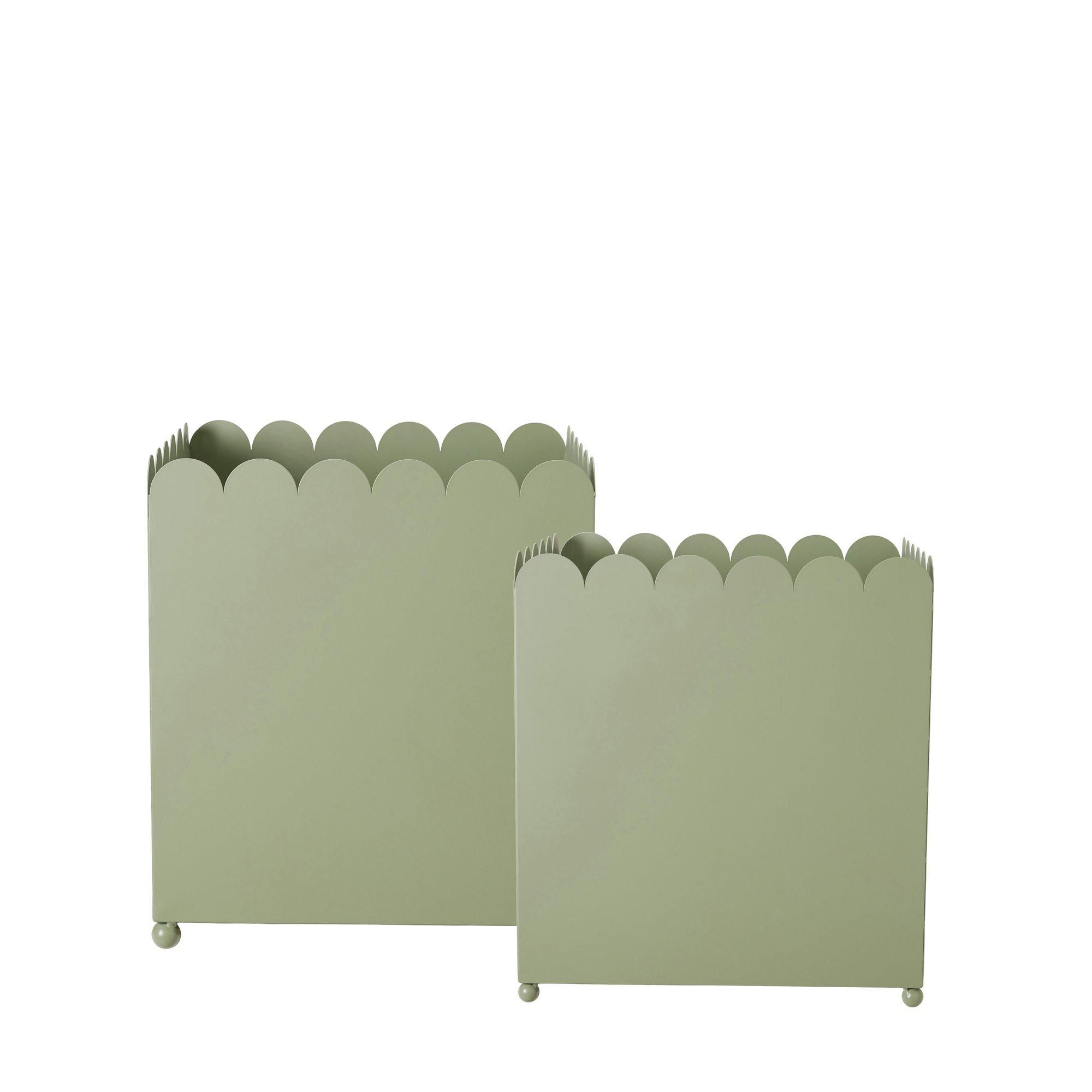JANE Pot S/2 Green - Green - 40x40x45 35x35x40cm