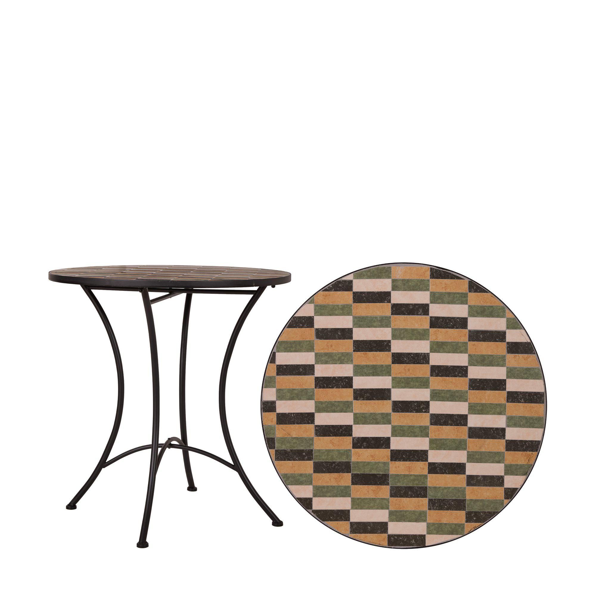 VENICE Bord Grön/Beige/Svart - Grön/Beige/Svart - 70x72cm