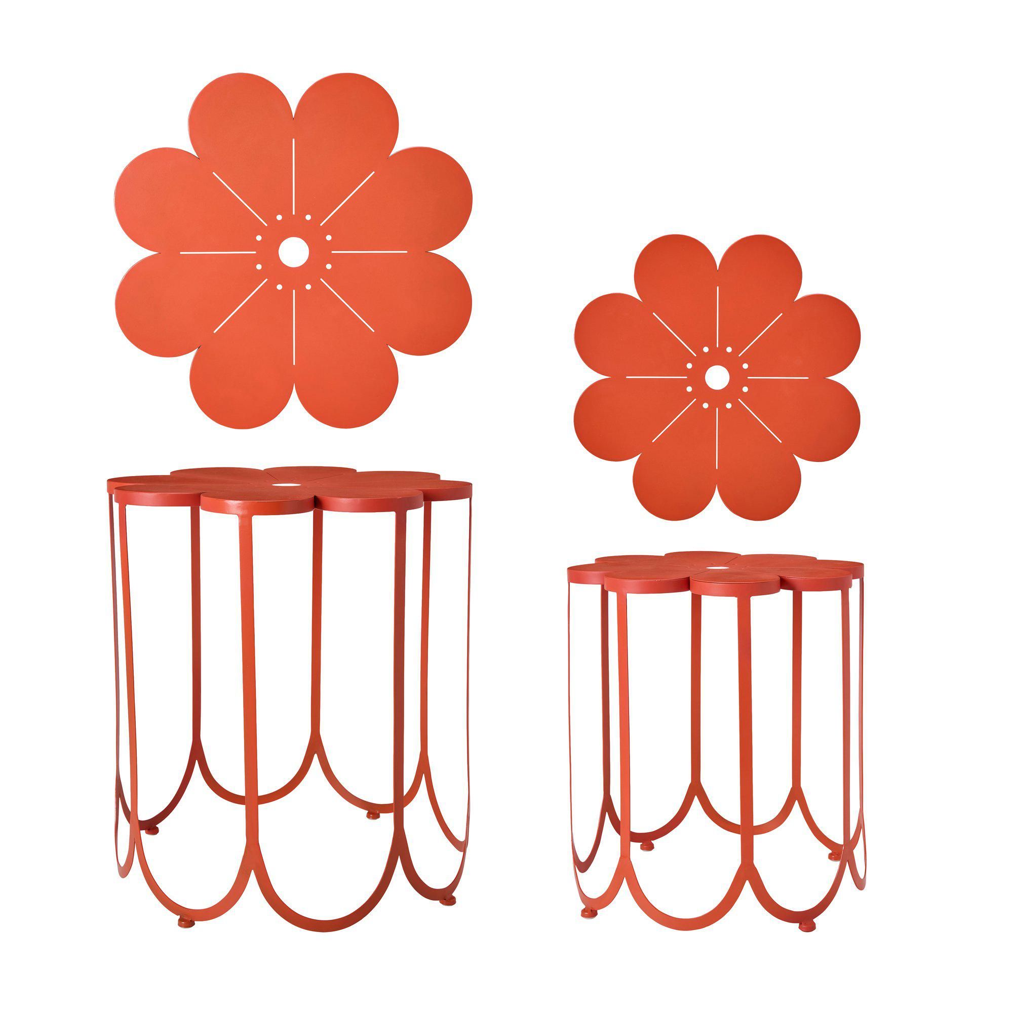 FLOWER Sidobord 2/S Röd - Röd - 50x55 40x45cm