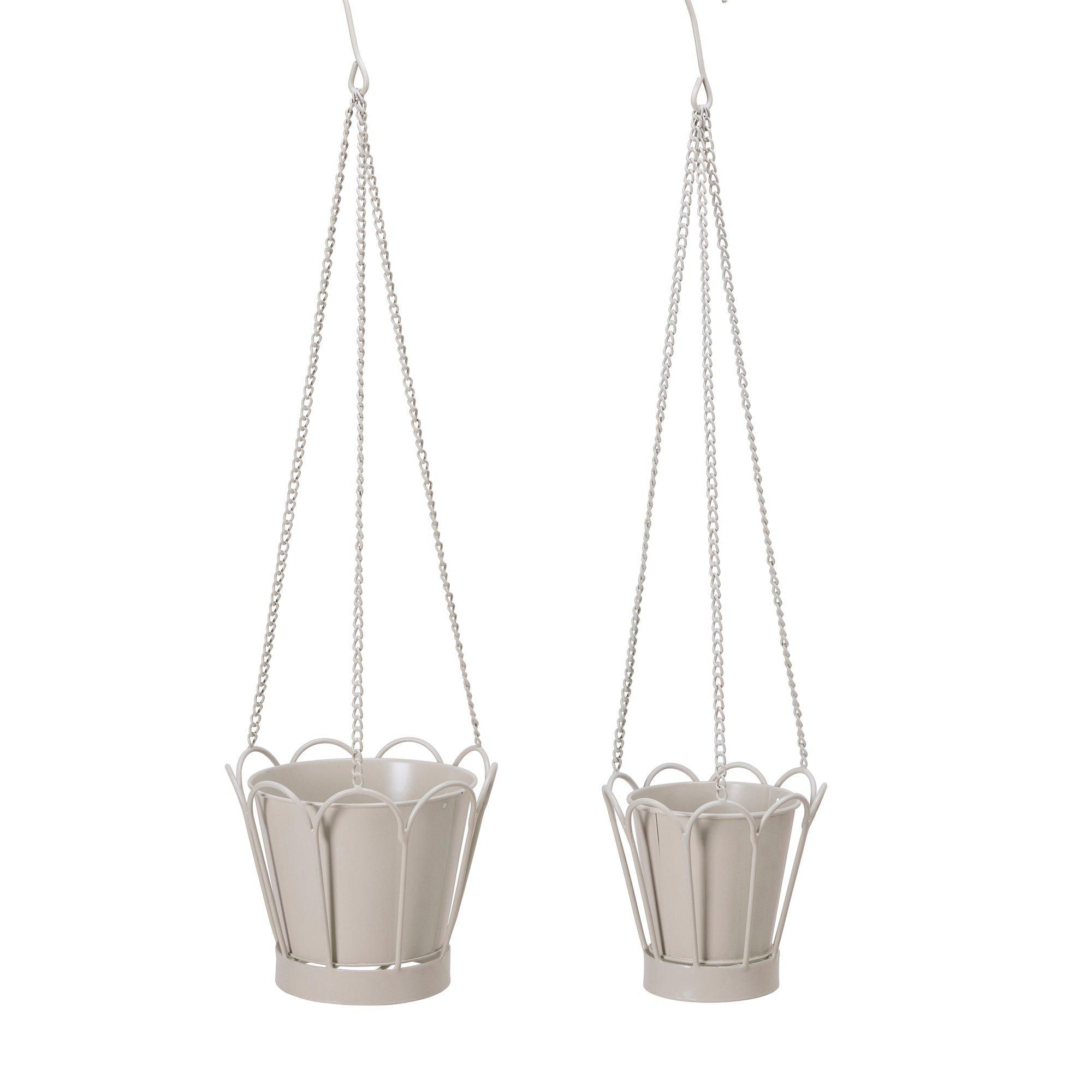 HAZEL HANGING POT S/2 Linen - Linen - 20x16 16x16 +60cm