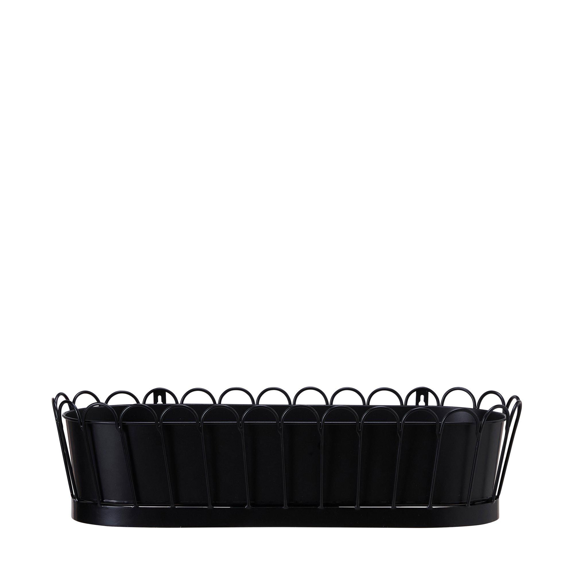 HAZEL Balcony Pot Black - Black - 57x20x15cm