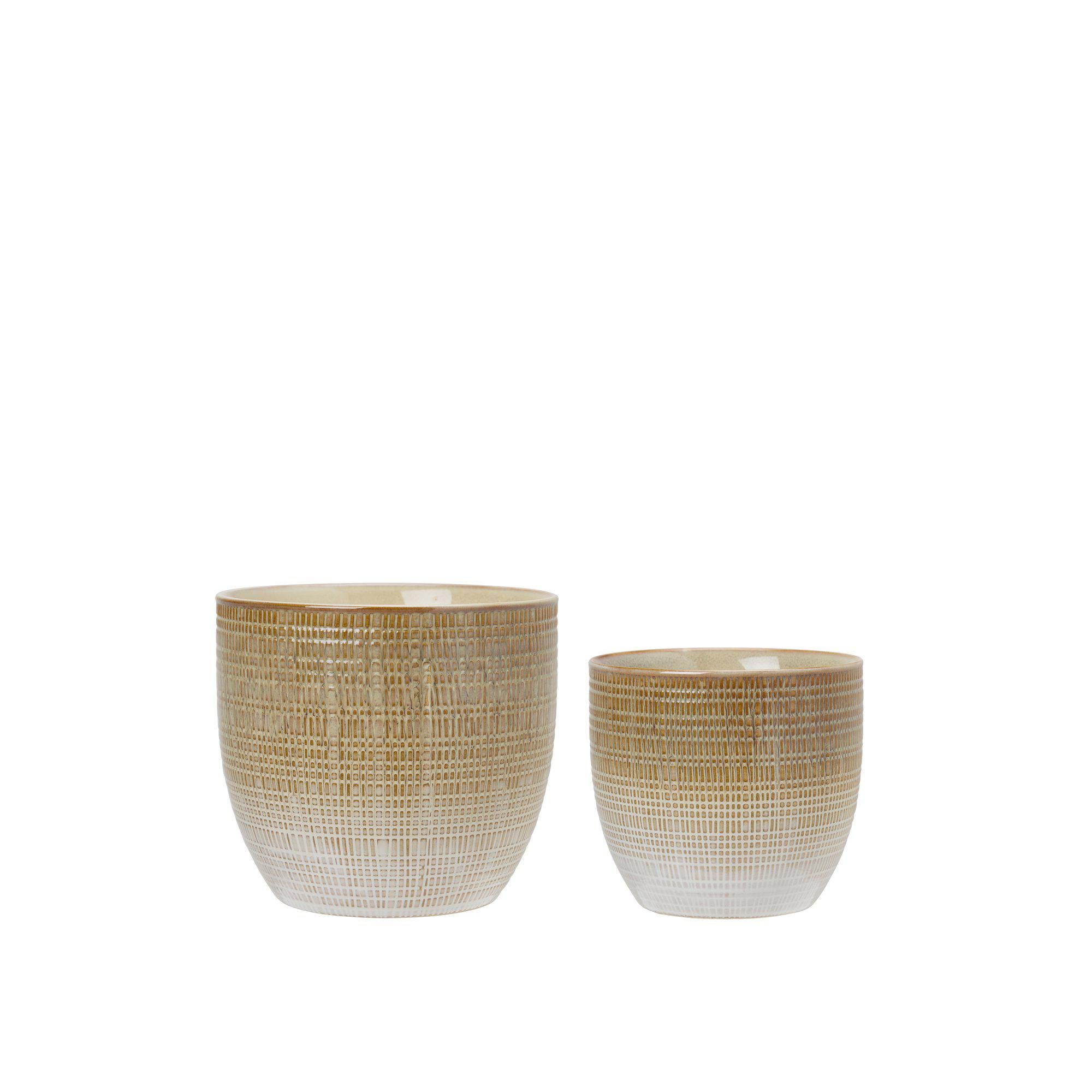 ZARA Pot S/2 Beige Melange - Beige Melange - 17x15 14x12cm