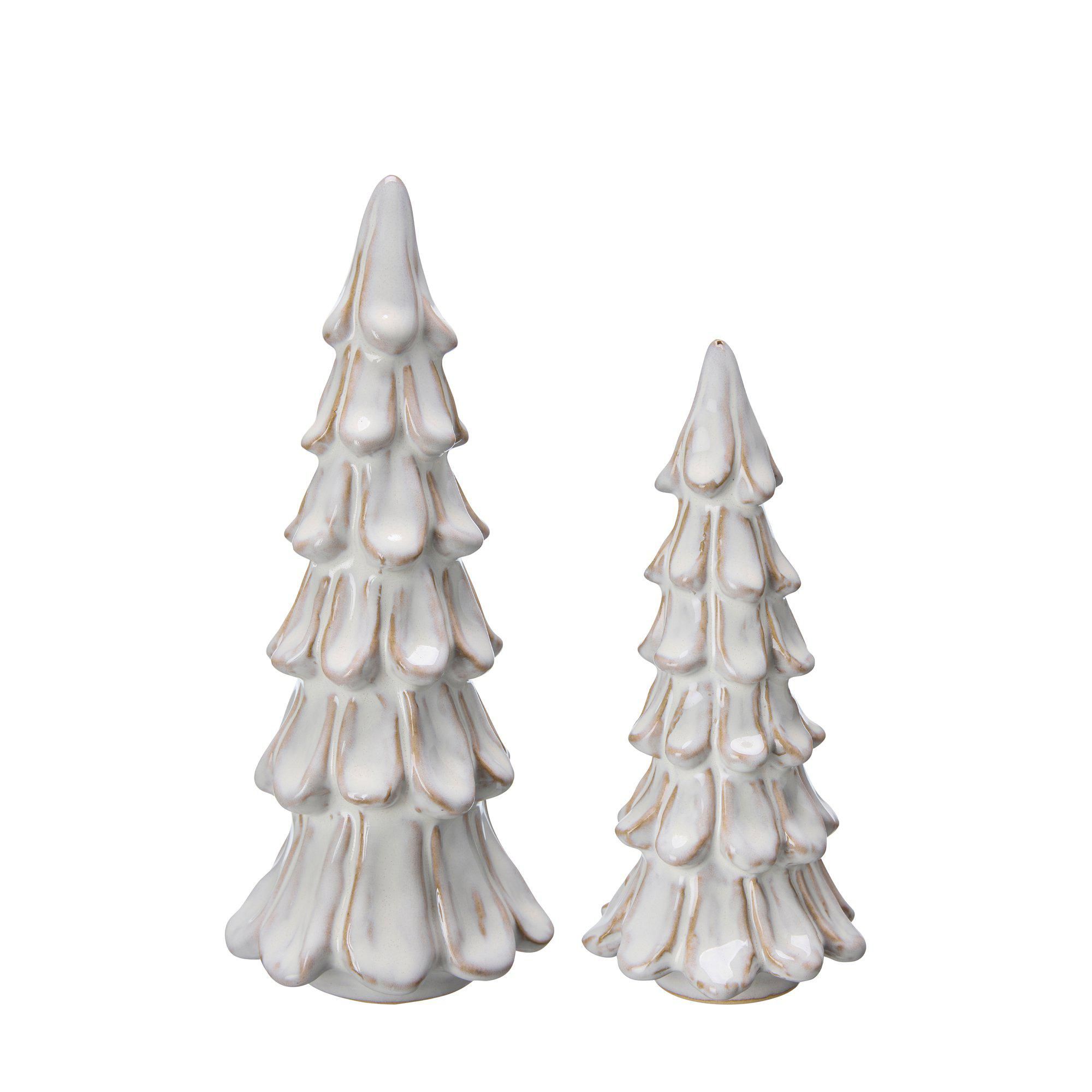 CHRISTMAS Tree S/2 Offwhite - Offwhite - 8x22 8x18cm