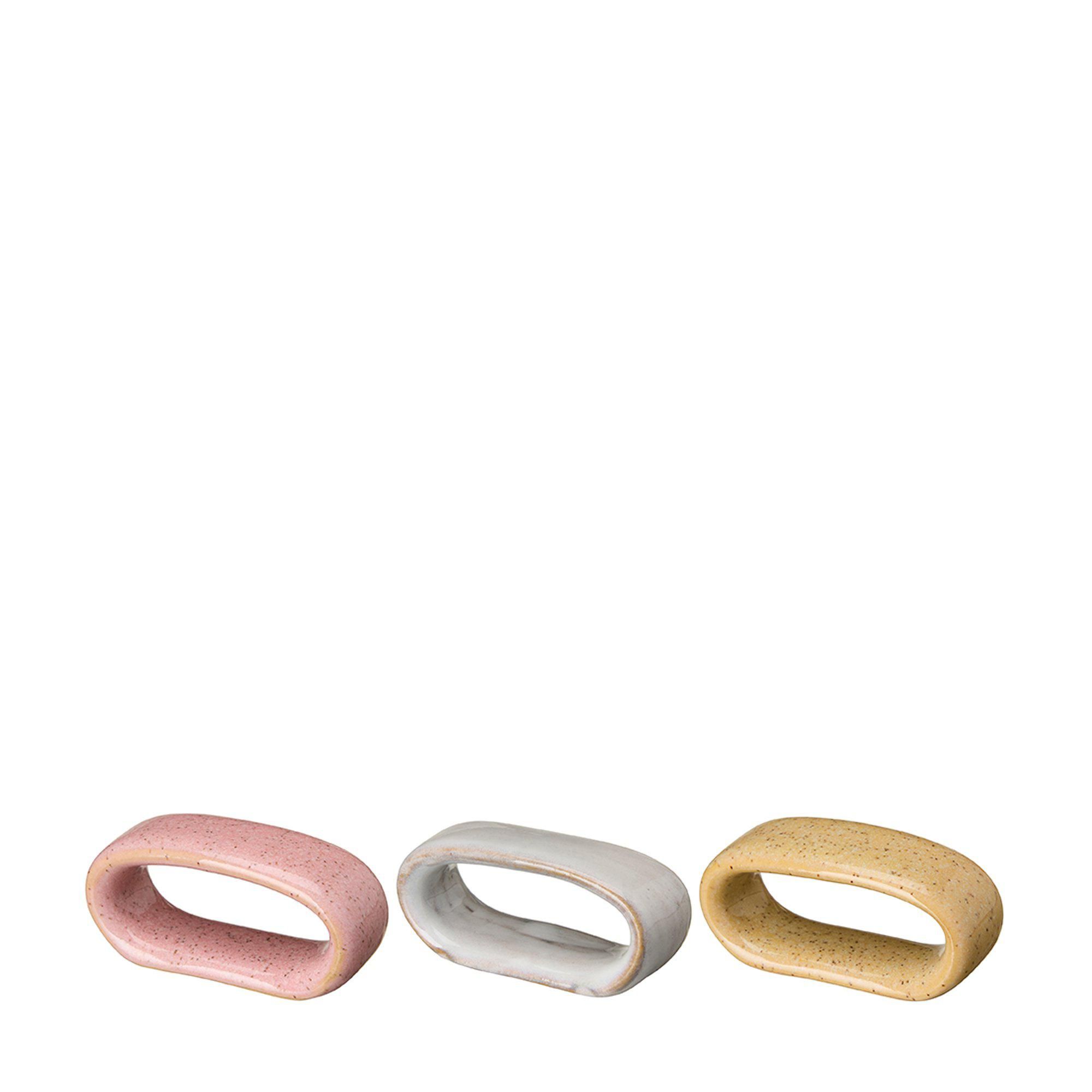 KARIN Servettring Mix Rosa, Vit, Gul - Rosa, Vit, Gul - 6x2x3cm