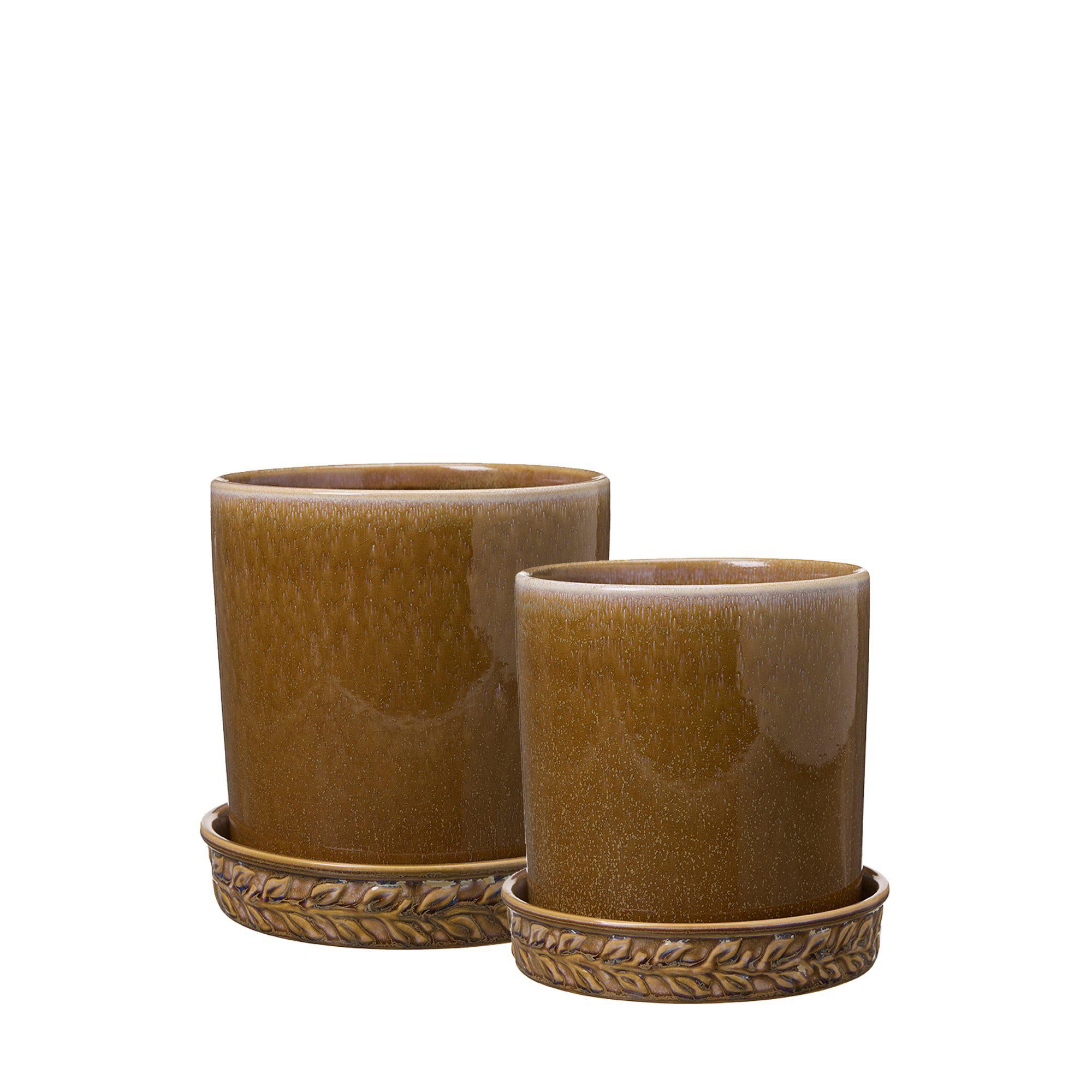 JOHANNA Pot S/2 Brown Melange - Brown Melange - 23x23 21x21cm
