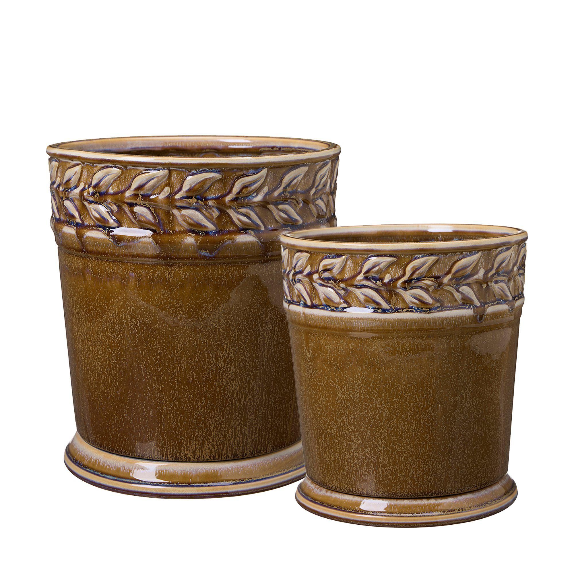 JOHANNA Pot S/2 Brown Melange - Brown Melange - 28x32 24x25cm