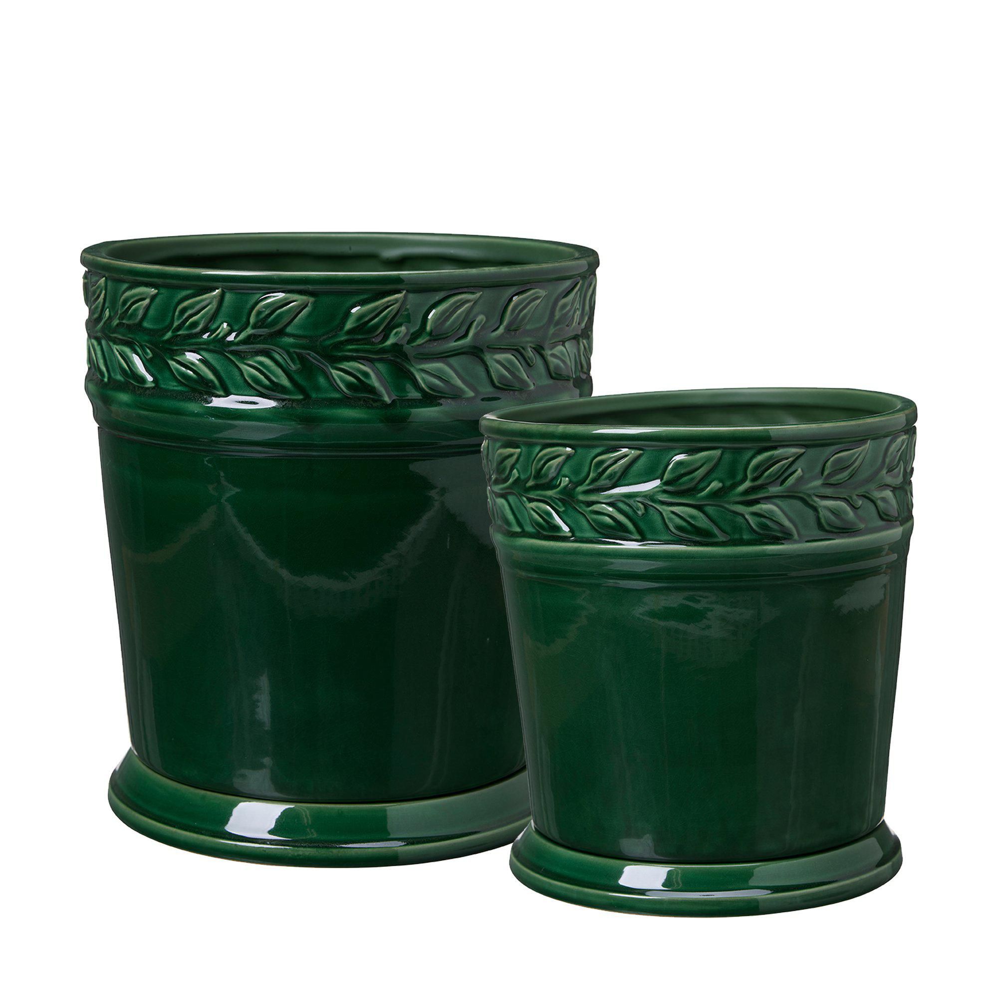 JOHANNA Pot S/2 Green Melange - Green Melange - 28x32 24x25cm