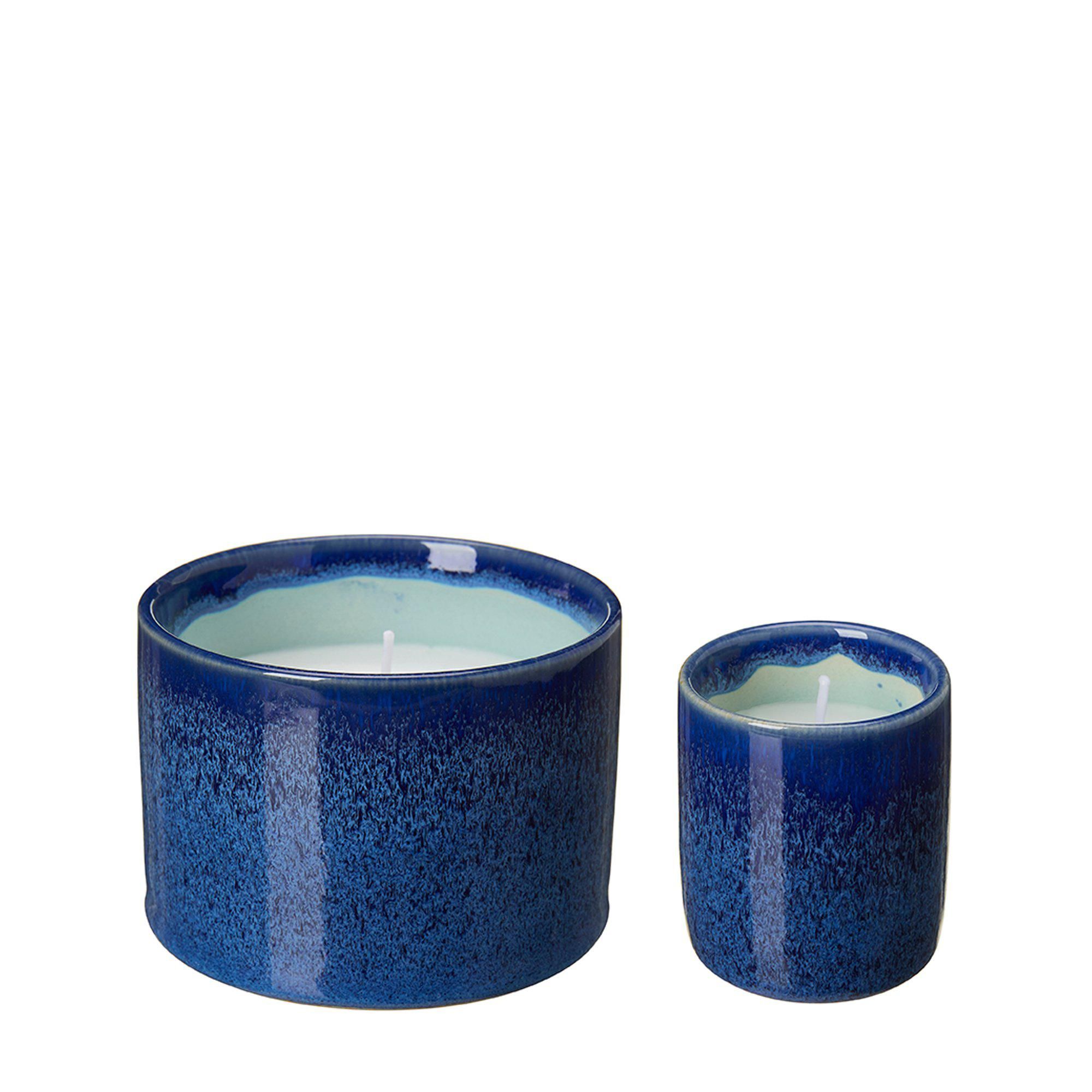SILVIA Candle S/2 Blue Melange - Blue Melange - 10x7 6x7cm