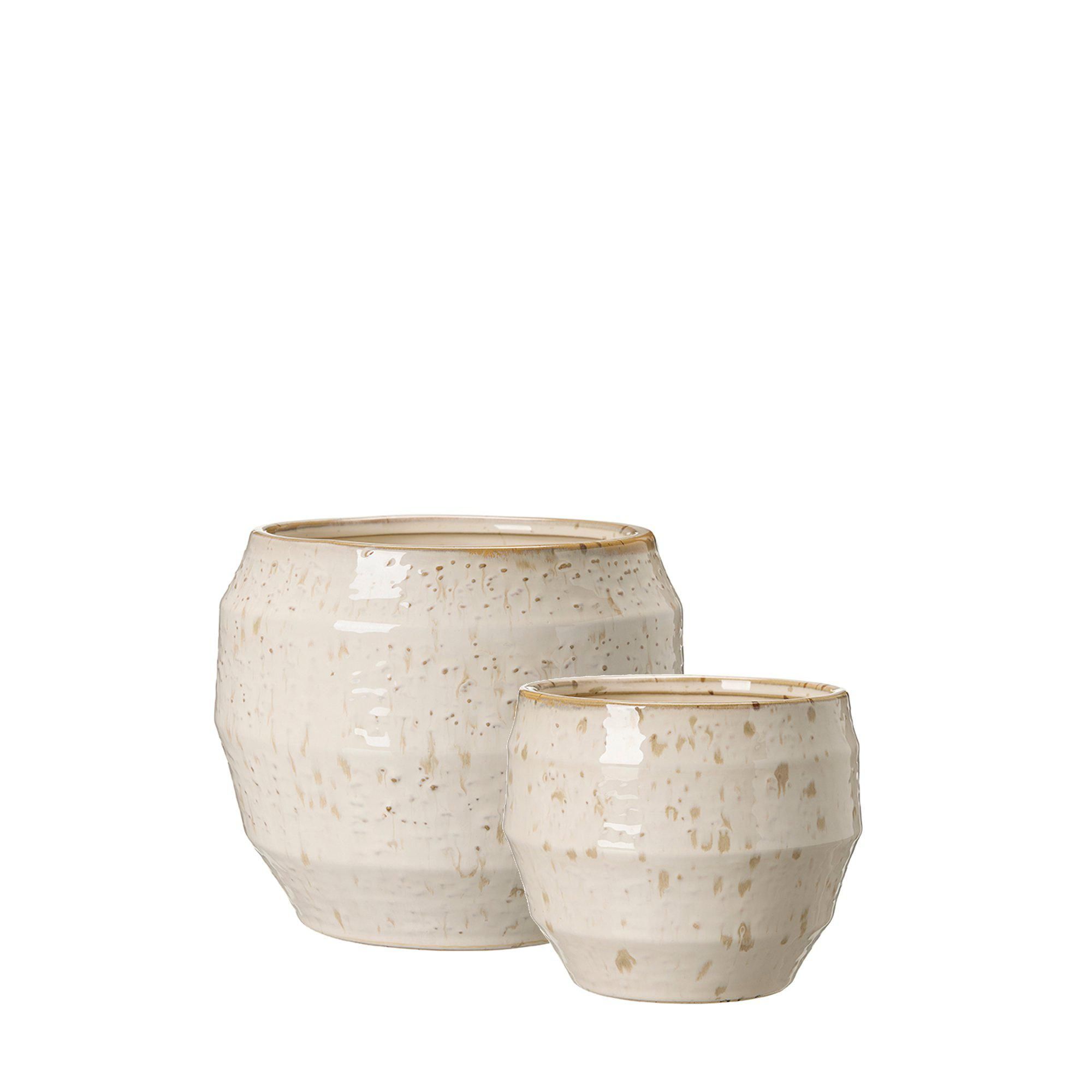 ALFRIDA Pot S/2 Beige - Beige - 21x18 16x14cm