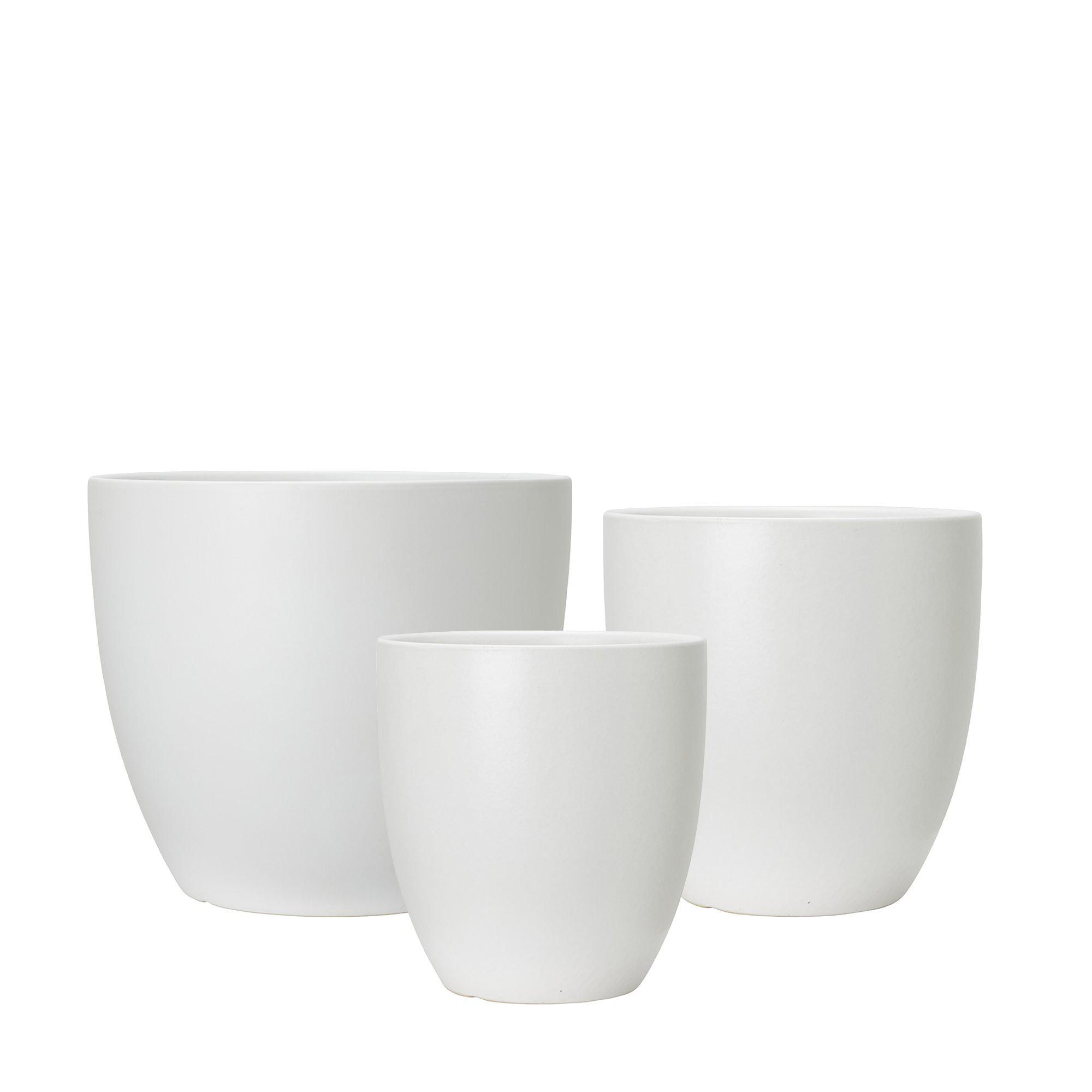 SOPHIA Floor Pot S/3 White Matt - White Matt - 36x33 30x30 25x28cm