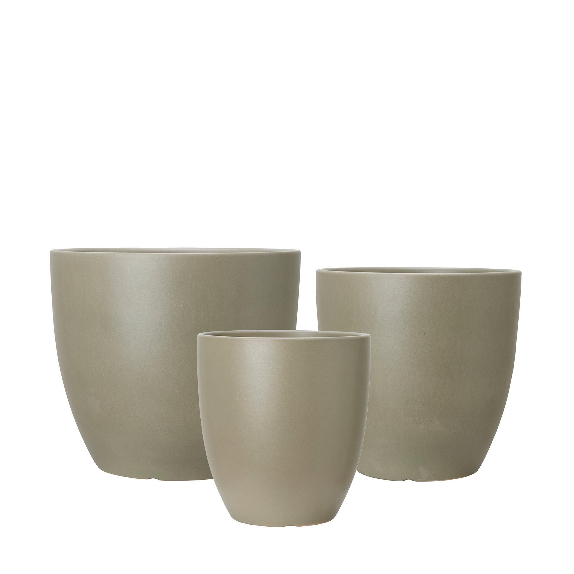 SOPHIA Floor Pot S/3 Green Matt - Green Matt - 36x33 30x30 25x28cm