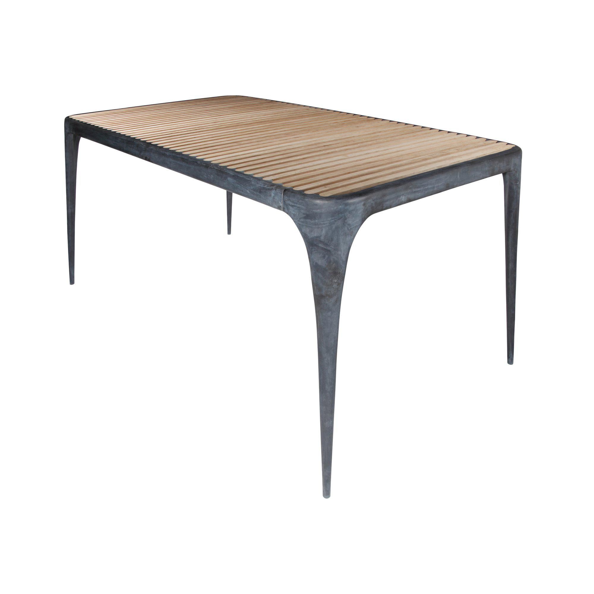 REEVES Dining Table Zink/Teak - Zink/Teak - 161x90x75cm