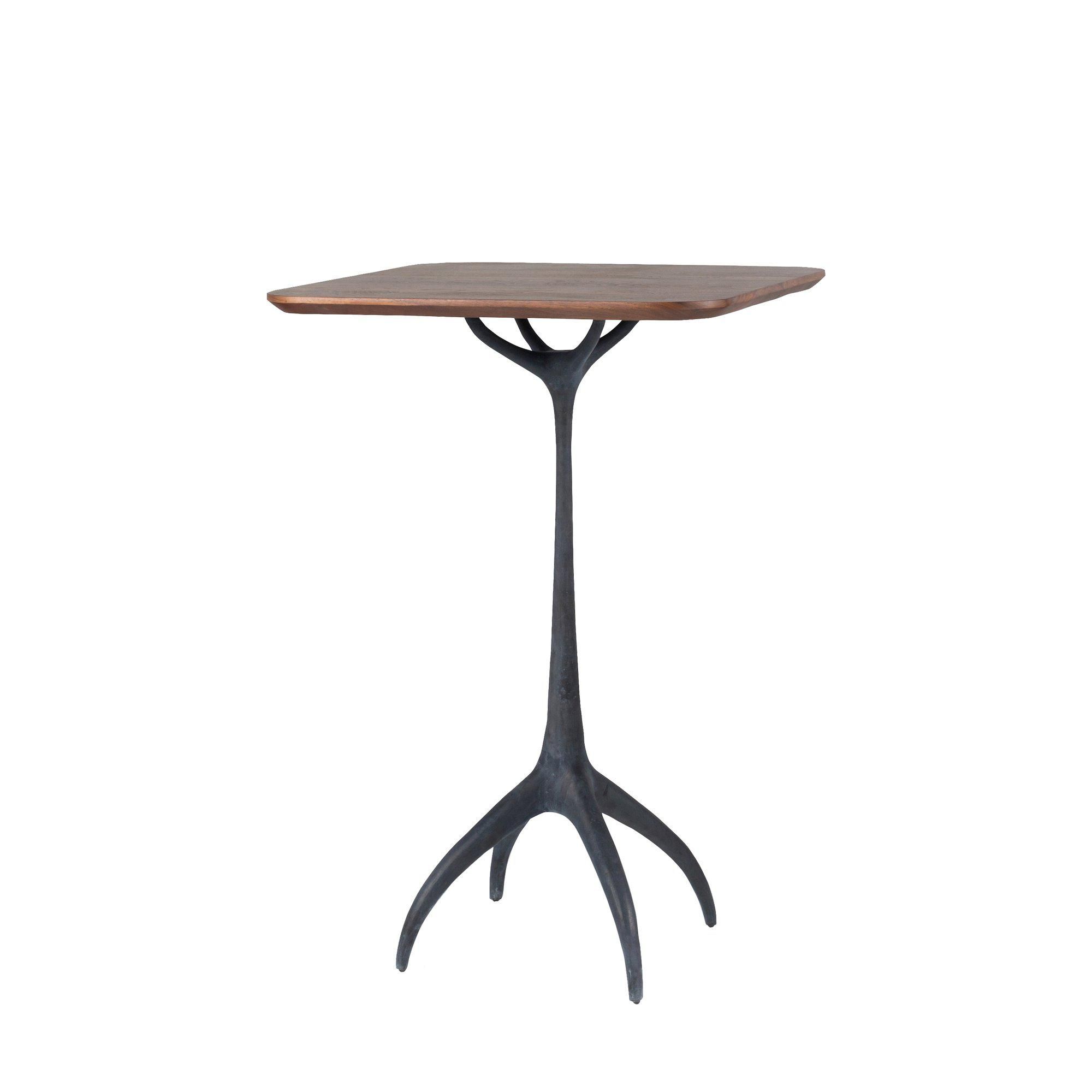 REEVES Bar Table Zink/Valnöt - Zink/Valnöt - 70x70x106 cm