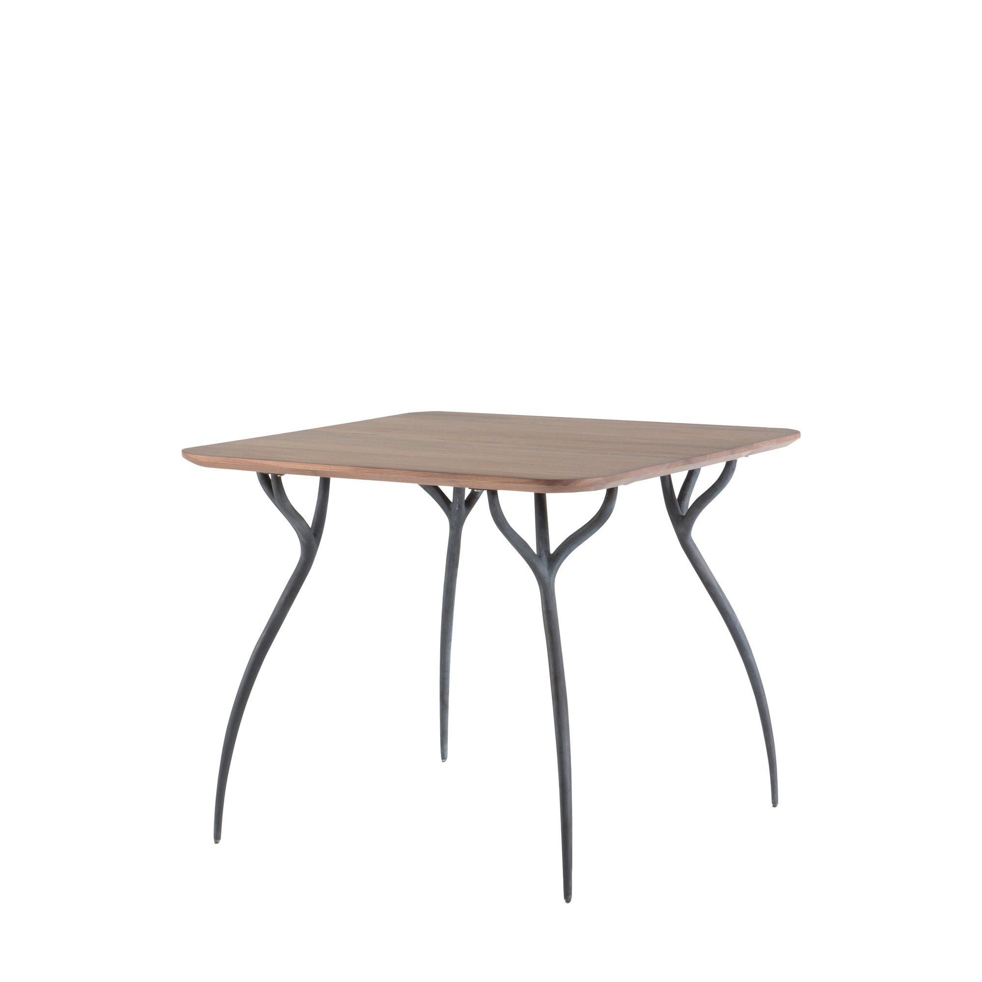 REEVES Dining Table Zink/Valnöt - Zink/Valnöt - 90x90x75cm