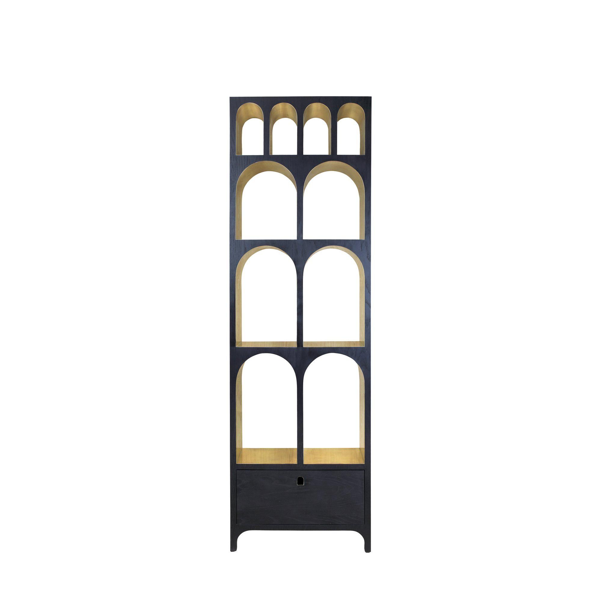 REEVES Cabinet Black/Brass - Svart/Mässing - 74x30x208 cm
