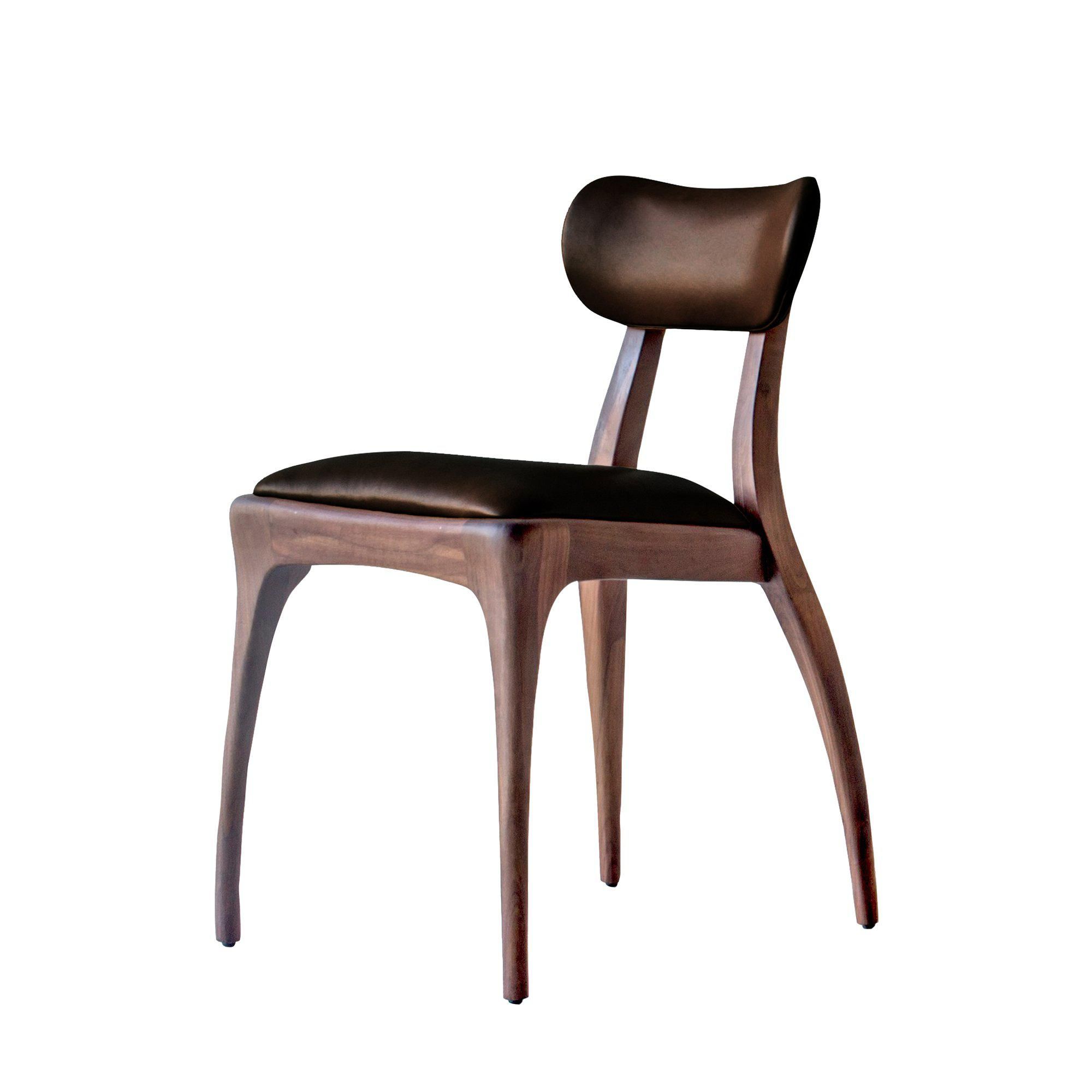 REEVES Chair Walnut/Cognac - Walnut/Cognac - 51x49x80 cm