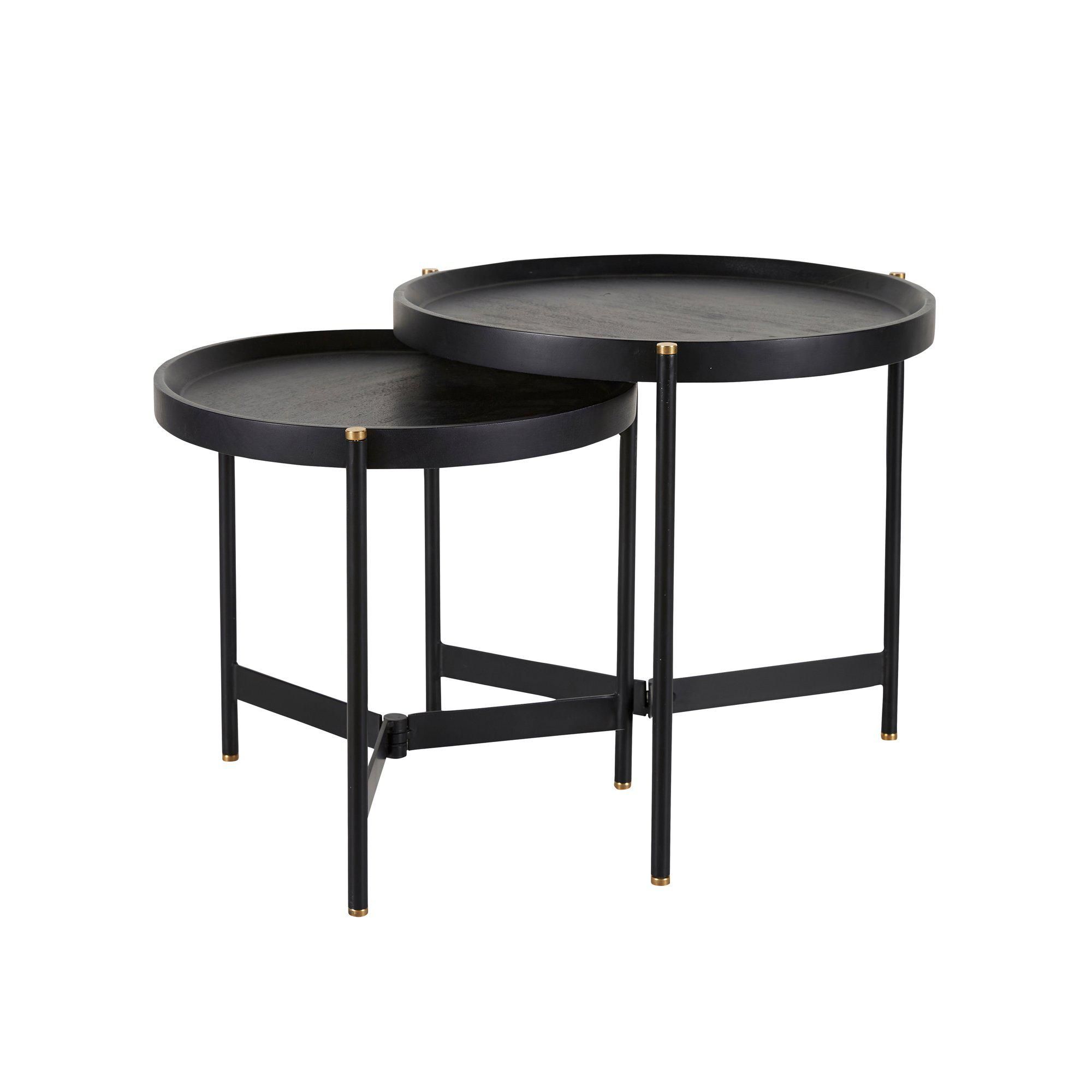 TURIN Bord 2/S Svart - Svart - 57x52 49x46cm