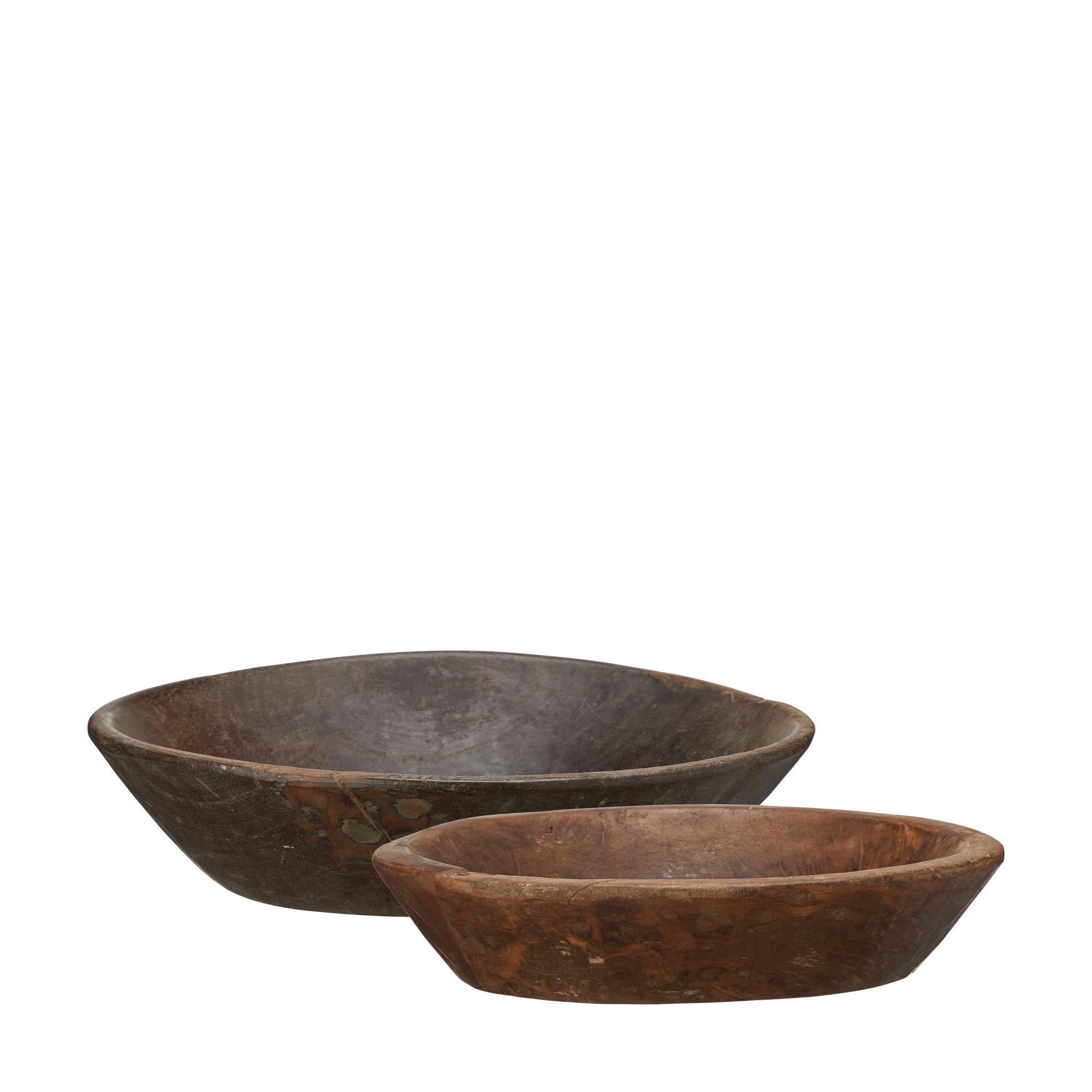 YELDA Bowl S/2 Natural - Natural - 30-35x6 40-45x10cm