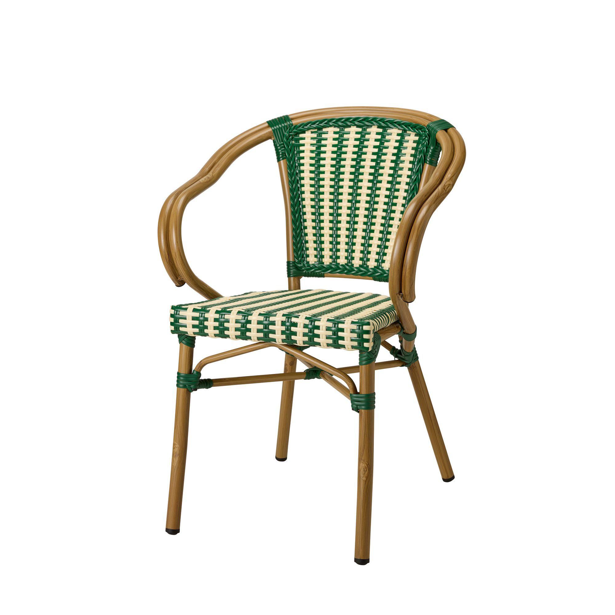 ERIKA Chair Green/Beige - Green/Beige - 57x56x83cm
