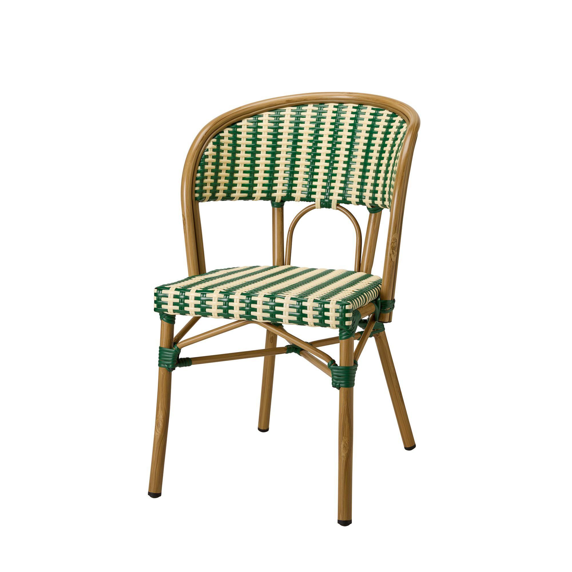 ERIKA Chair Green/Beige - Green/Beige - 48x55x85cm
