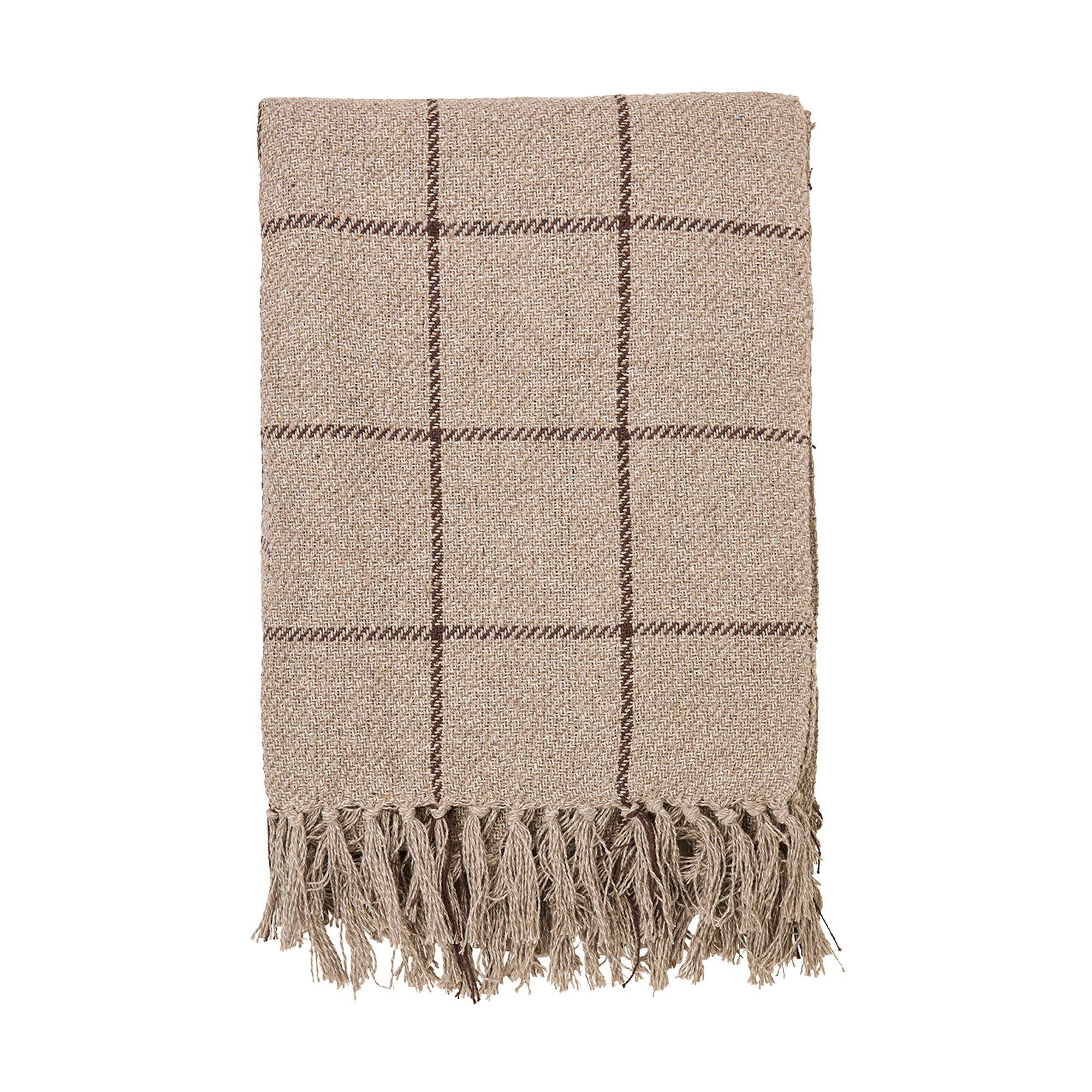 LINO Pläd Beige/Brun - Beige/Brun - 125x150cm