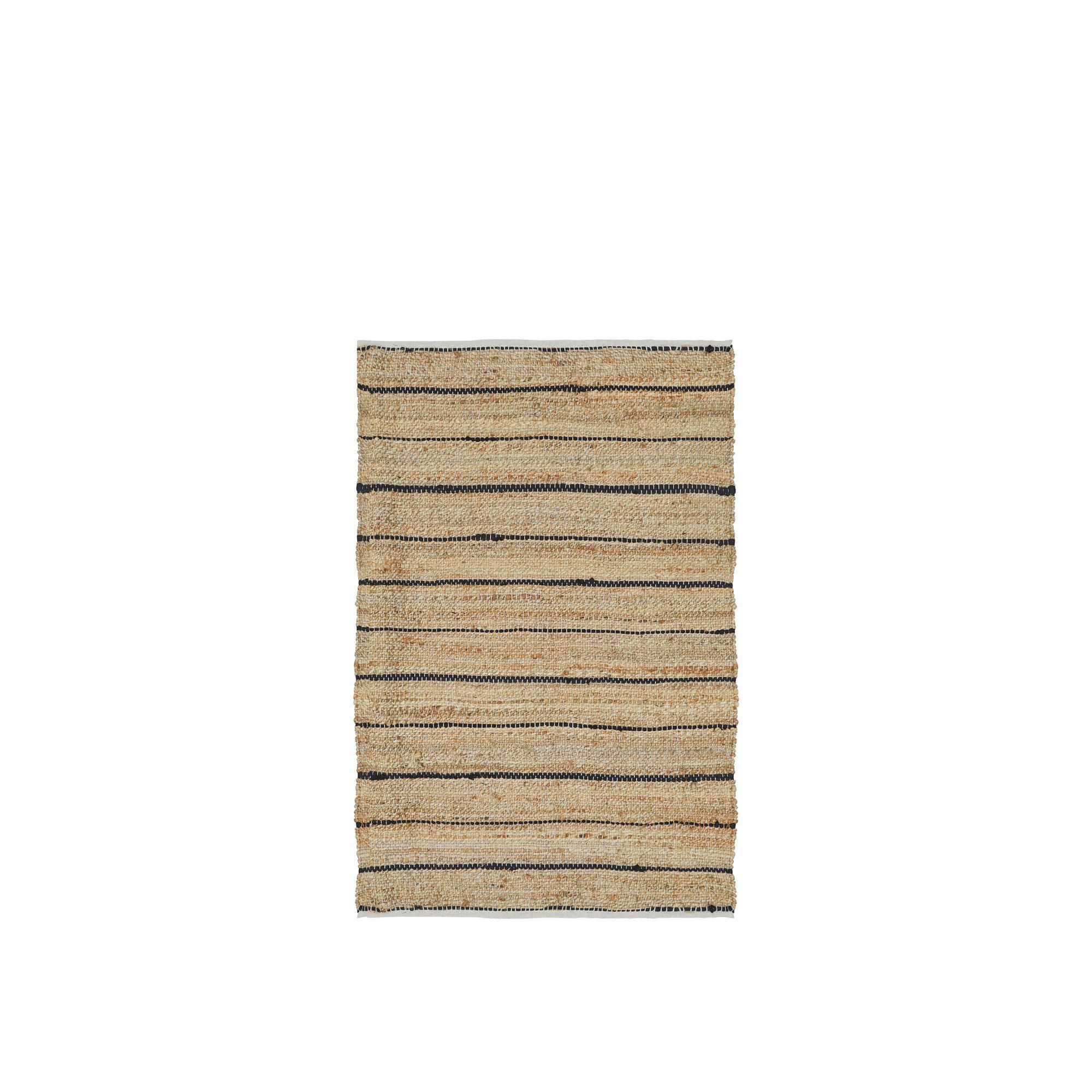 JUTE Carpet Stripe Natural/Black - Natural/Black - 160x240cm