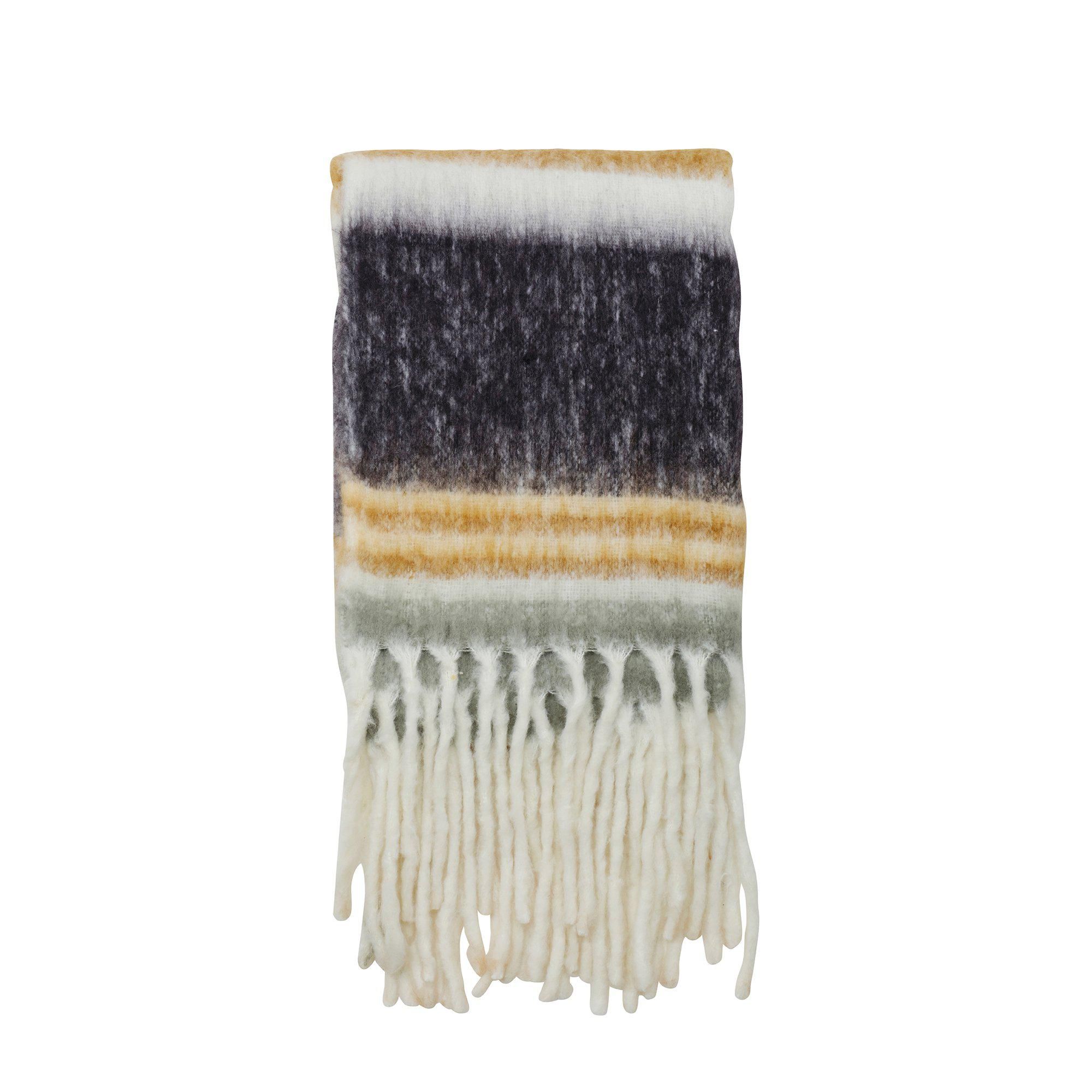 ANAYA Pläd Vit/Gul/Vinröd - Vit/Gul/Vinröd - 125x150cm