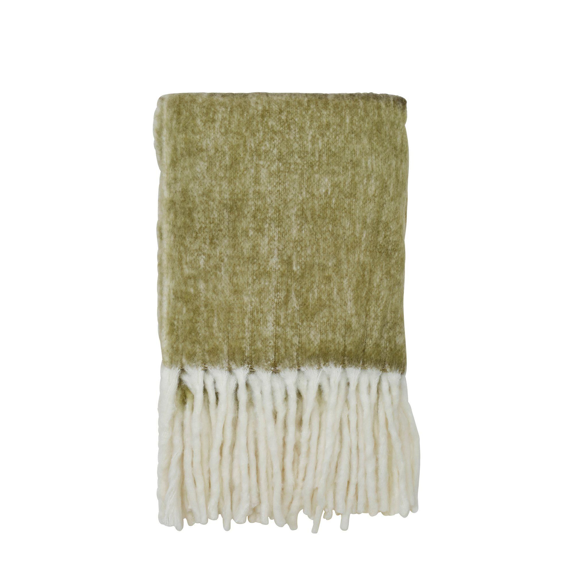 ANAYA Pläd Vit/Grön/Brun - Vit/Grön/Brun - 125x150cm