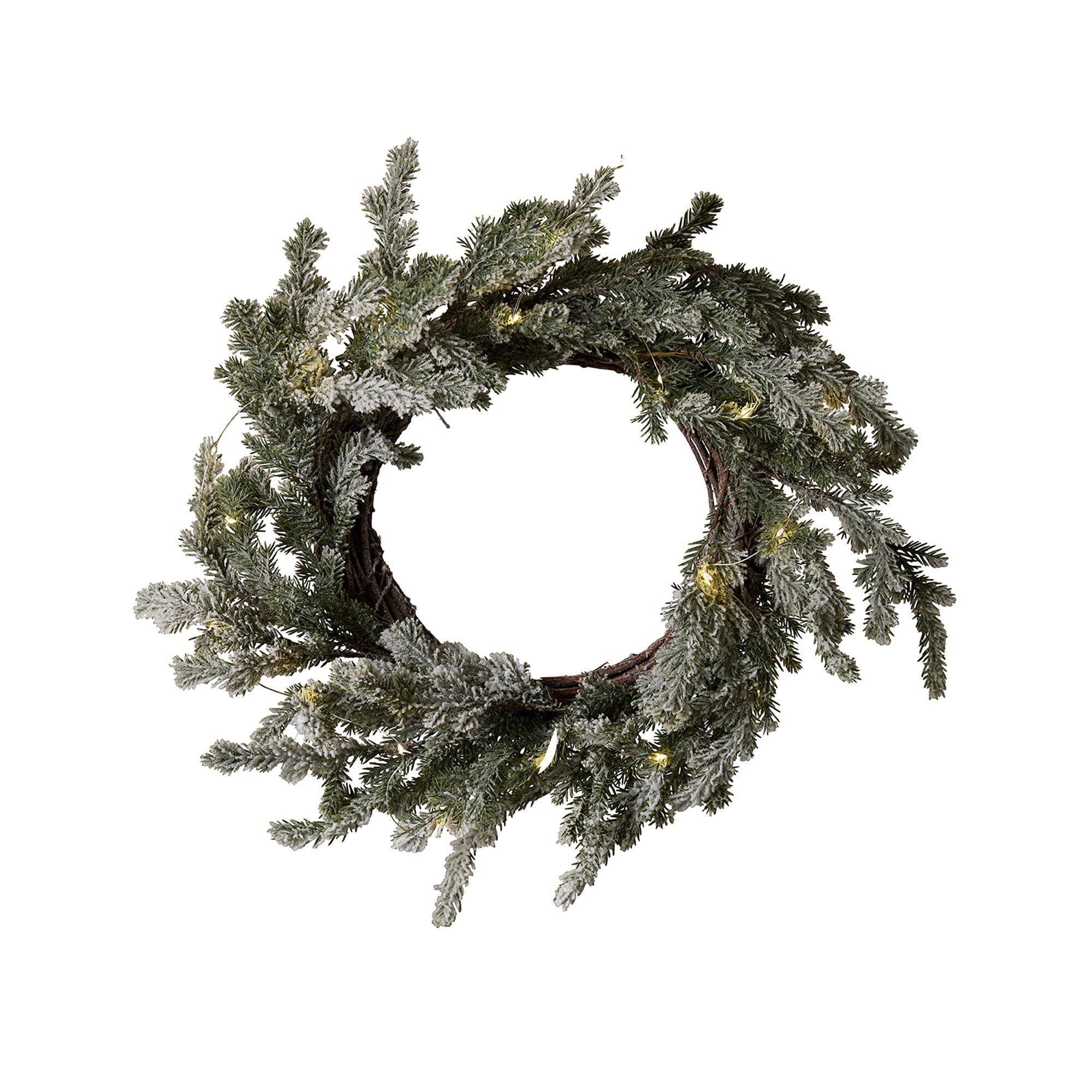 WREATH with LED Green - Green - 50x10cm