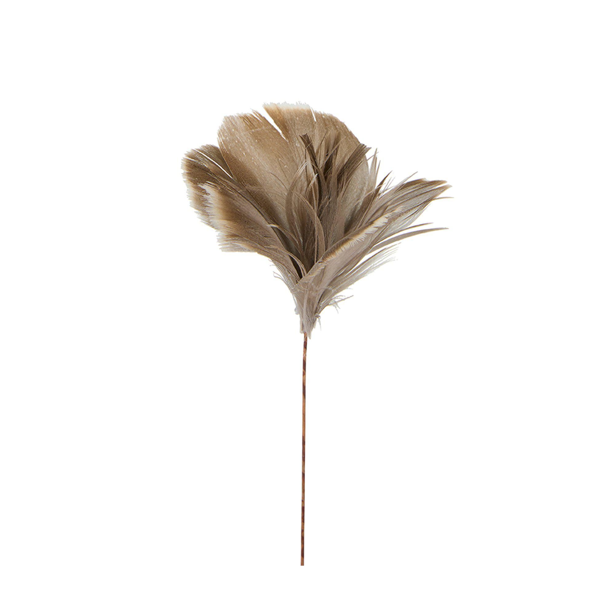 FEATHER w. thread Brown - Brown - 8x12 cm