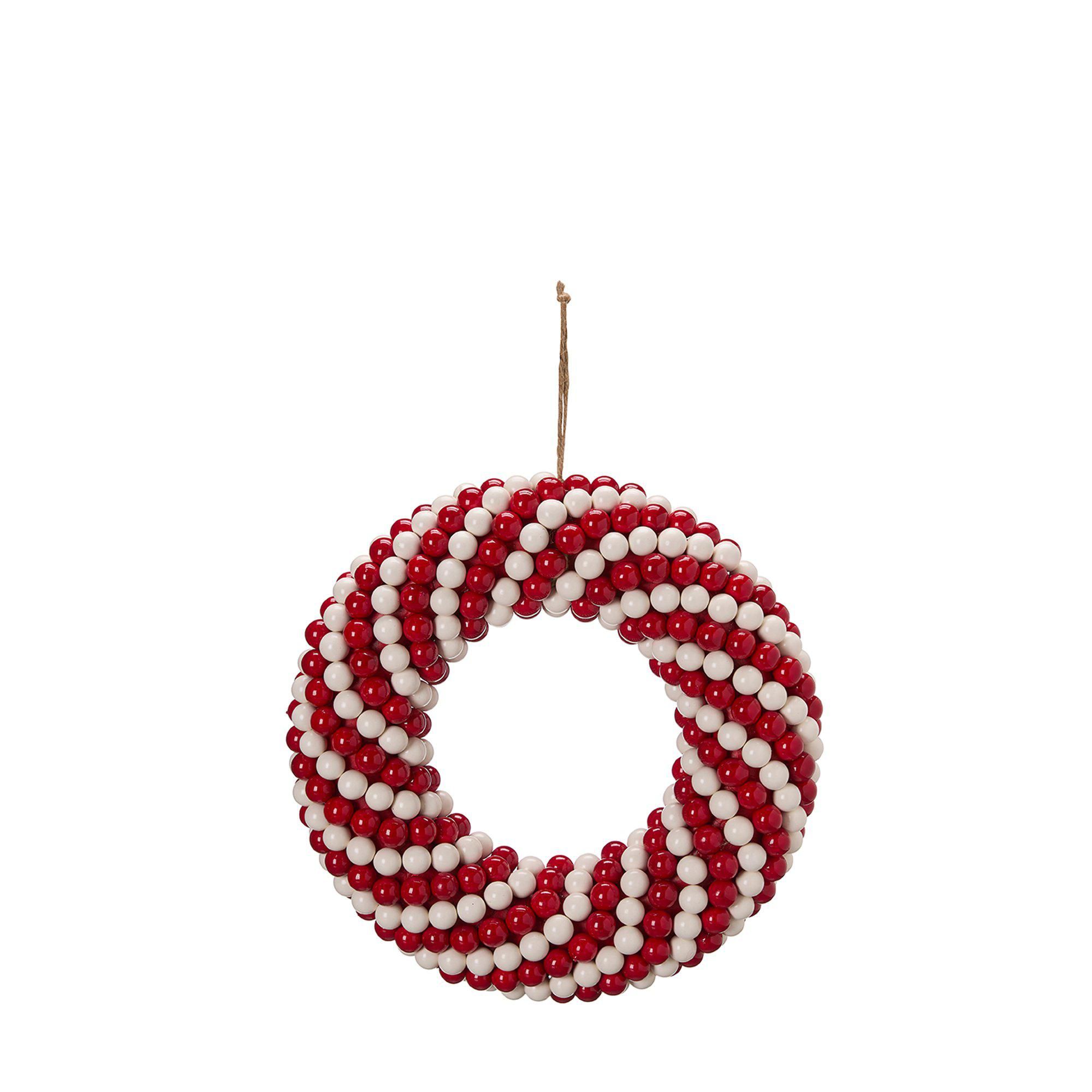 POLKA Krans Vit/Röd - Vit/Röd - 33x6cm