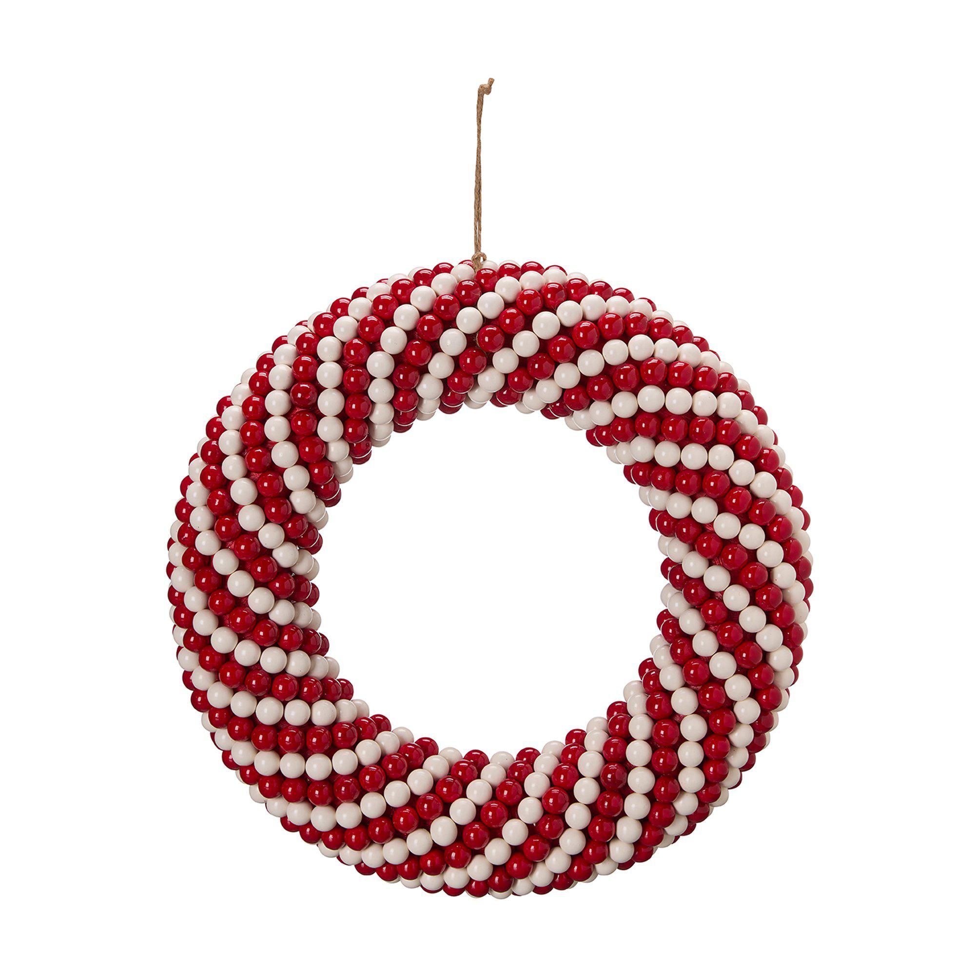 POLKA Krans Vit/Röd - Vit/Röd - 45x7cm